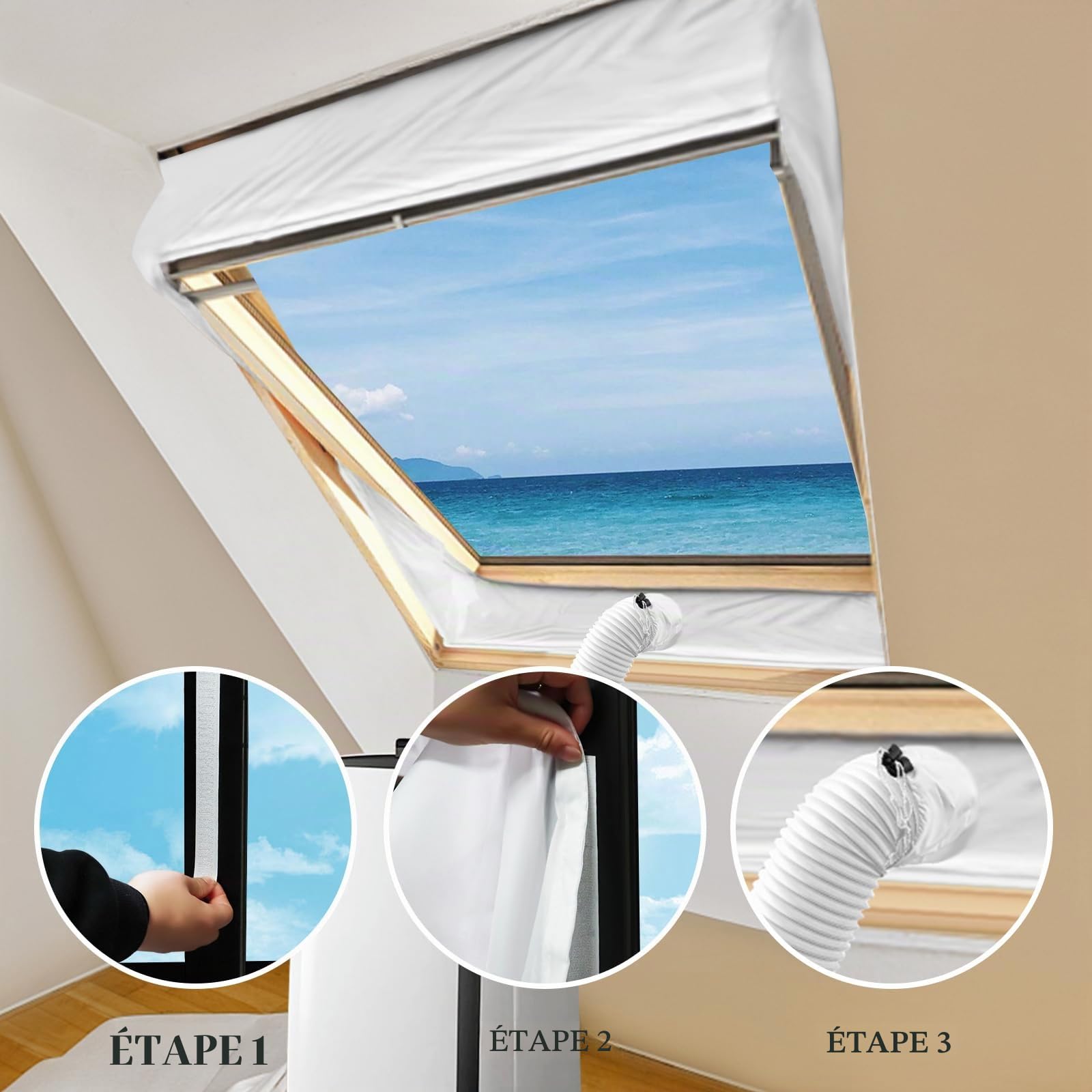 Landrip kit calfeutrage climatiseur, 2x230 x 50 cm, calfeutrage fenetre climatiseur pour mobiles, kit fenetre pour climatiseur mobile économe en énergie et sans perçage, garde la maison au frais