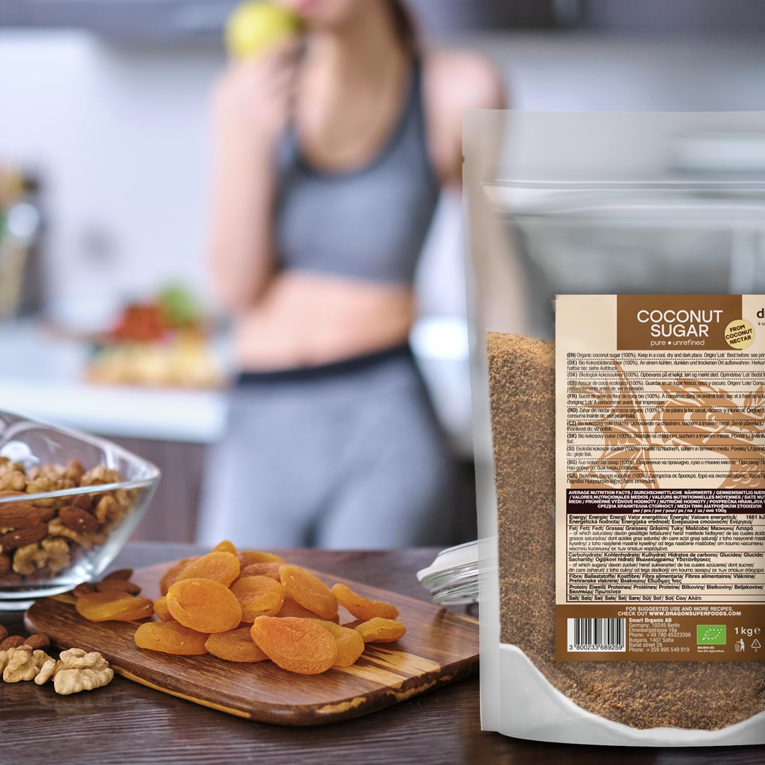 Dragon Superfoods Azúcar de Coco Orgánico Bio Vegano Sin Gluten 1kg
