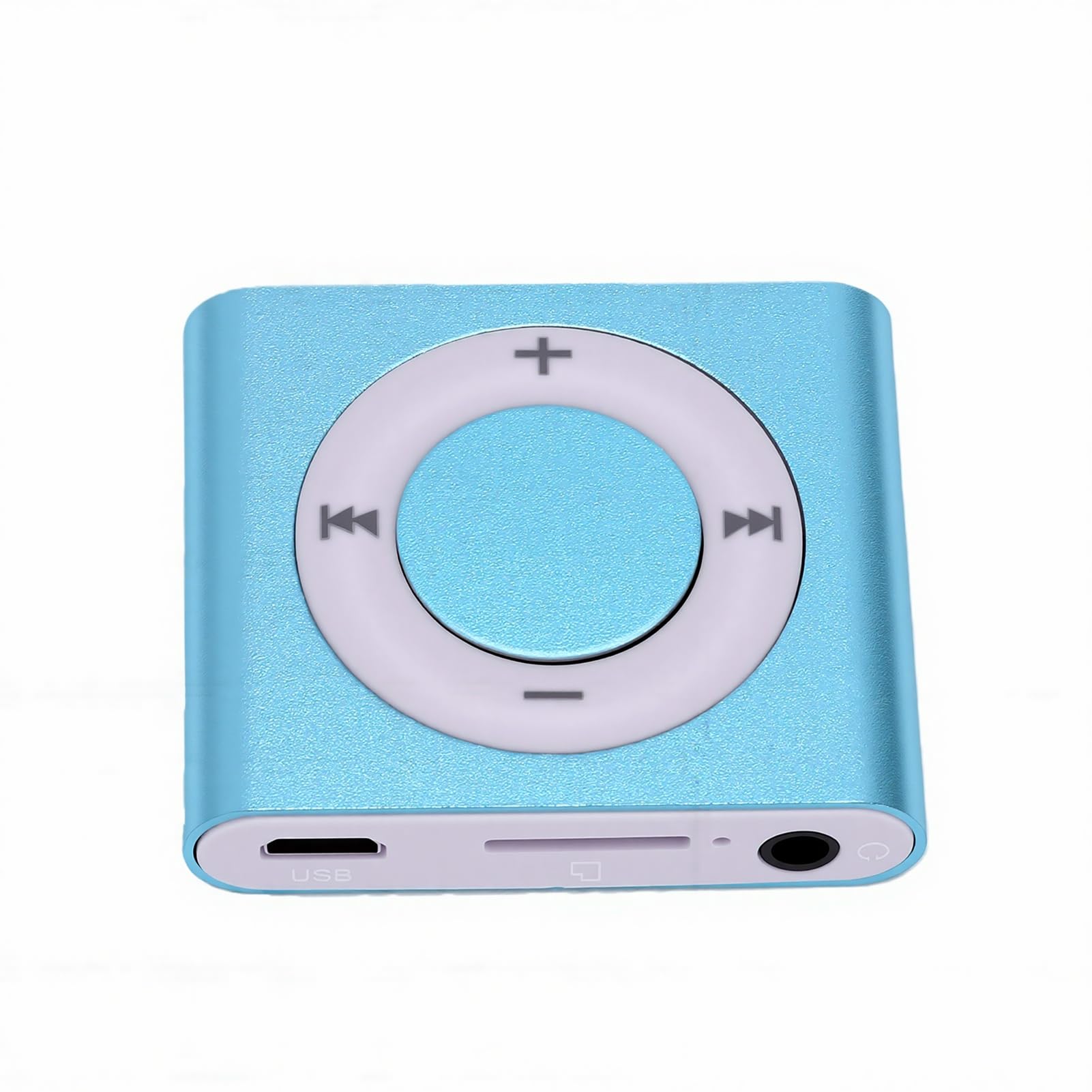 Portable MP3 Player, Music Player with HiFi Sound Built in Speaker Metal Body, Rechargeable Music Players for Friends, Kids, Students, Seniors, Support Earphones Memory Card (Light Blue)-image-7