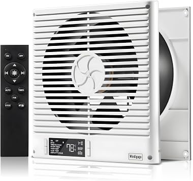 8" Room to Room Air Transfer Fan with Remote, 320CFM Through Wall Fan