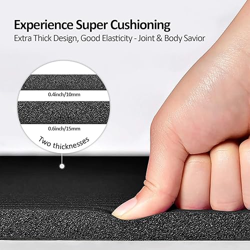 Miniatura 6 de Esterilla de yoga antideslizante NBR gruesa, 72 pulgadas de largo x 32 pulgadas24 pulgadas de ancho x 0.6 pulgadas de grosor (72.8 in x 31.5 in24.0