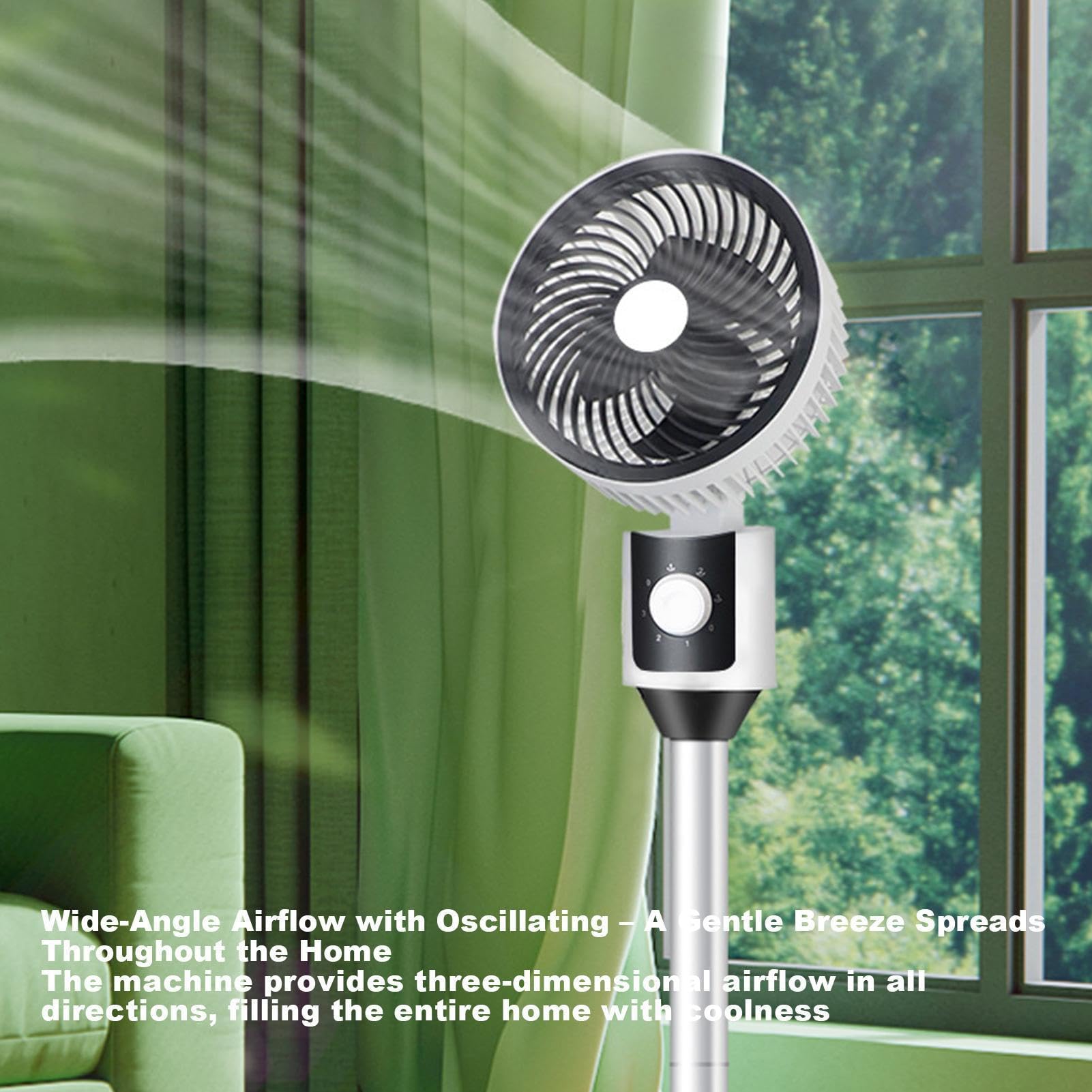 Ventilatore a piedistallo per camera da Velocità Regolabile | Ventilatore Circolante per Casa Per proprietari di casa, affittuari, ufficio domestico, camera da , studio, officina,
