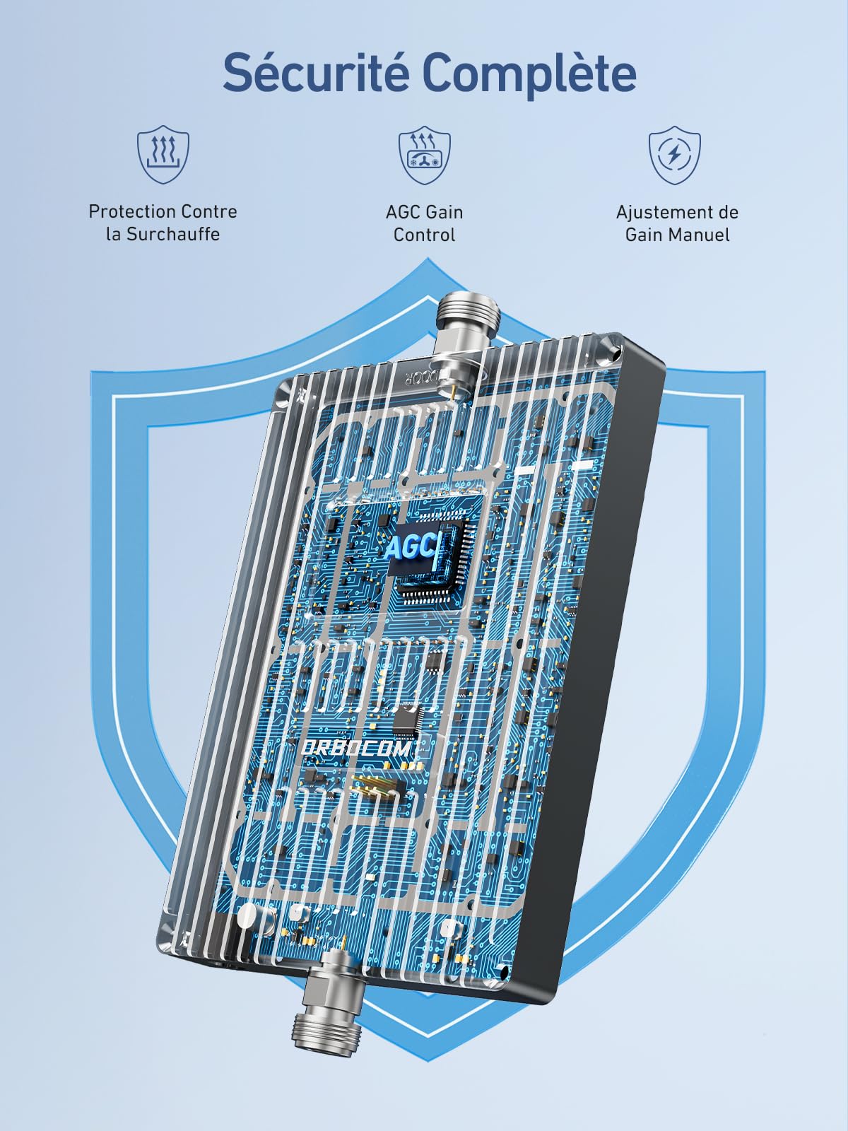 Amplificateur Reseau Mobile 5G 4G LTE GSM 5 Bande 1/3/7/8/20 pour Le Bureaux à Domicile Amplificateur de Signal Antenne Omnidirectionnelle Compatible Bouygues,Orange, SFR