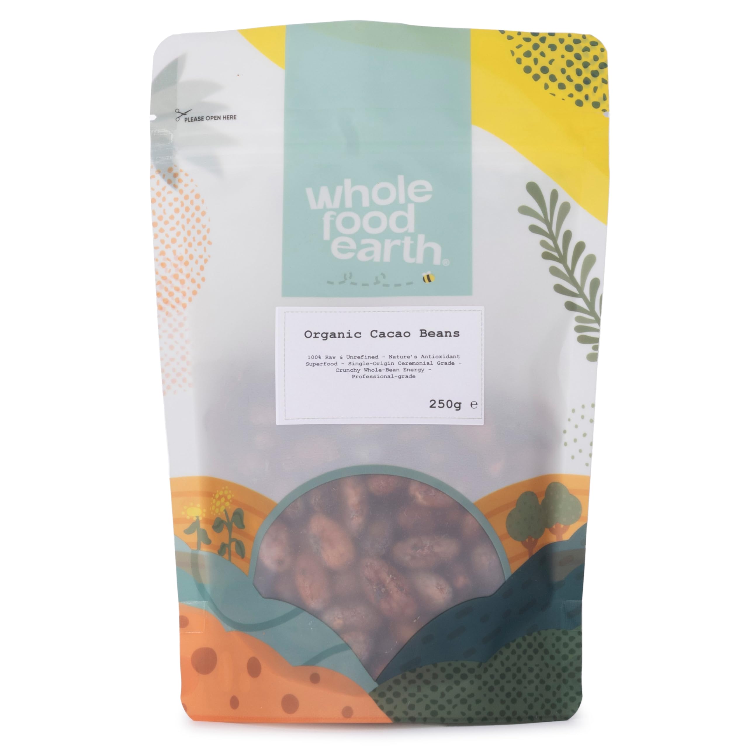 Wholefood Earth Organic Cacao Beans 250g | Organic | Raw | Whole