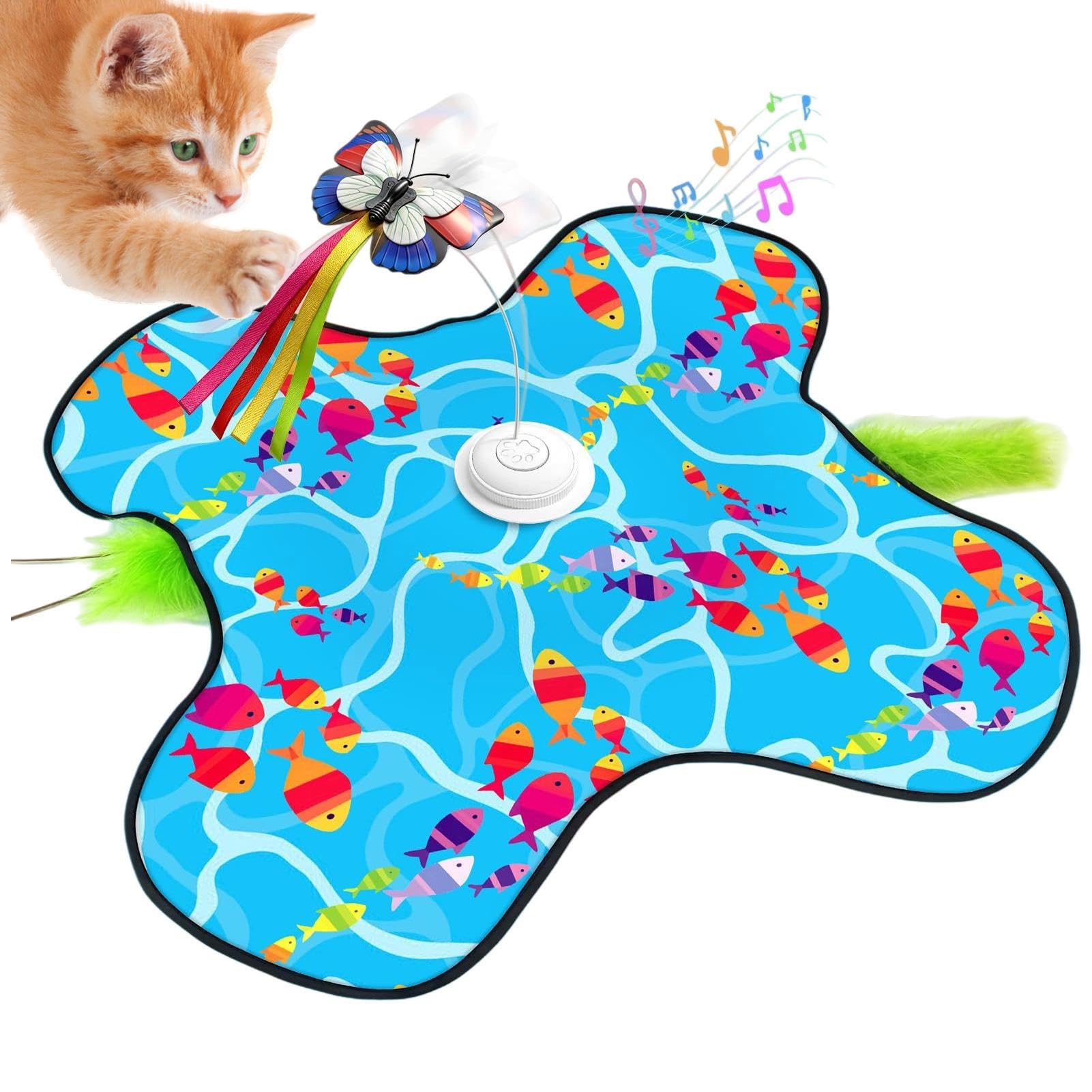 Jouet interactif pour chats d'exercice rechargeable avec leurres