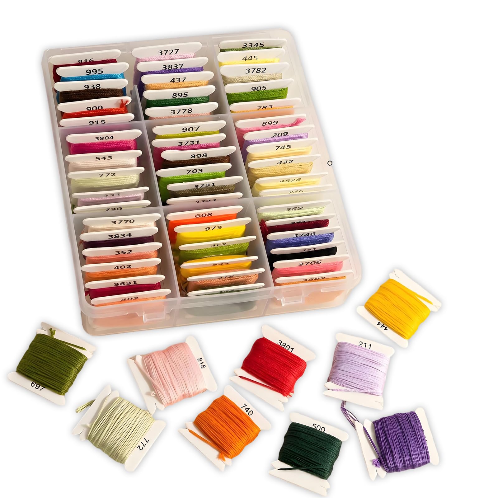 Tsophreniq Multipurpose 50 Colored Polyester Craft Thread Pack for Creative Sewing and Fabric Embellishment Colorful Embroidery Thread