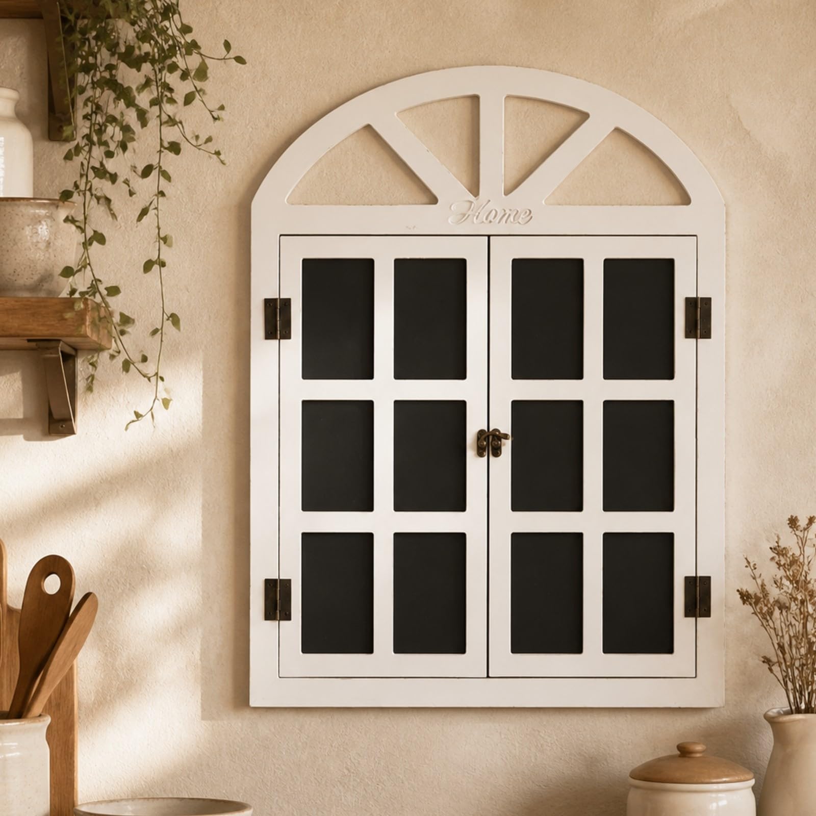 rockible Lavagna a Forma di Finestra Elegante | Lavagna per Gesso, Leggera, Decorazione, Bar, Beige