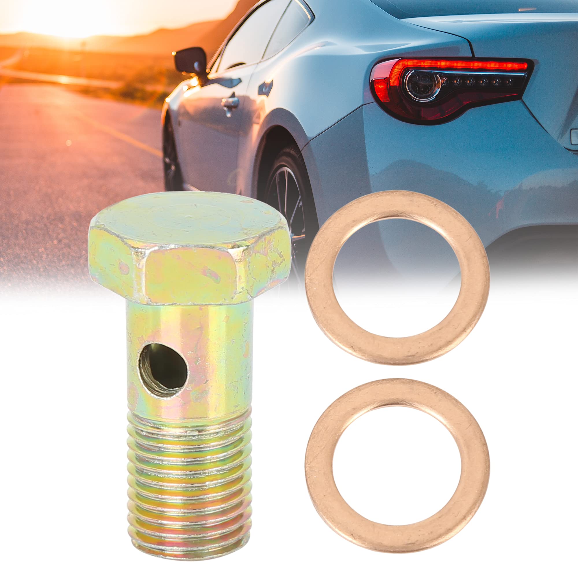 X AUTOHAUX M12x1.25mm Métrico Rosca Banjo Pernos Freno Montaje Adaptador | Rosca Métrica, Adaptador De Montaje, Acero, Para Motos Y Coches