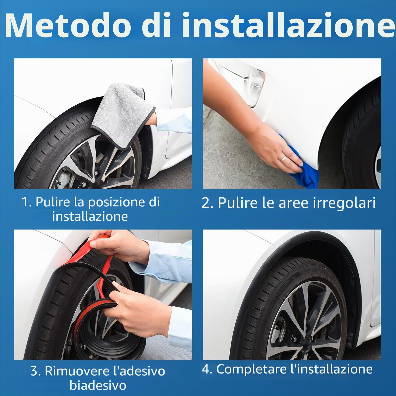 Riloer Parafanghi laterali universali per auto, 2.2 cm x 2 cm triangolare in gomma per protezione dell'arco del sopracciglio, nero