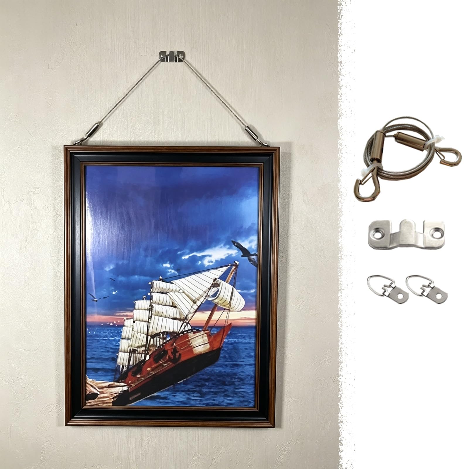 Système d'accrochage de Tableaux Robuste - Kit de 10 Fixations murales Flexibles, sans Rail, pour galeries, Maisons et Bureaux.