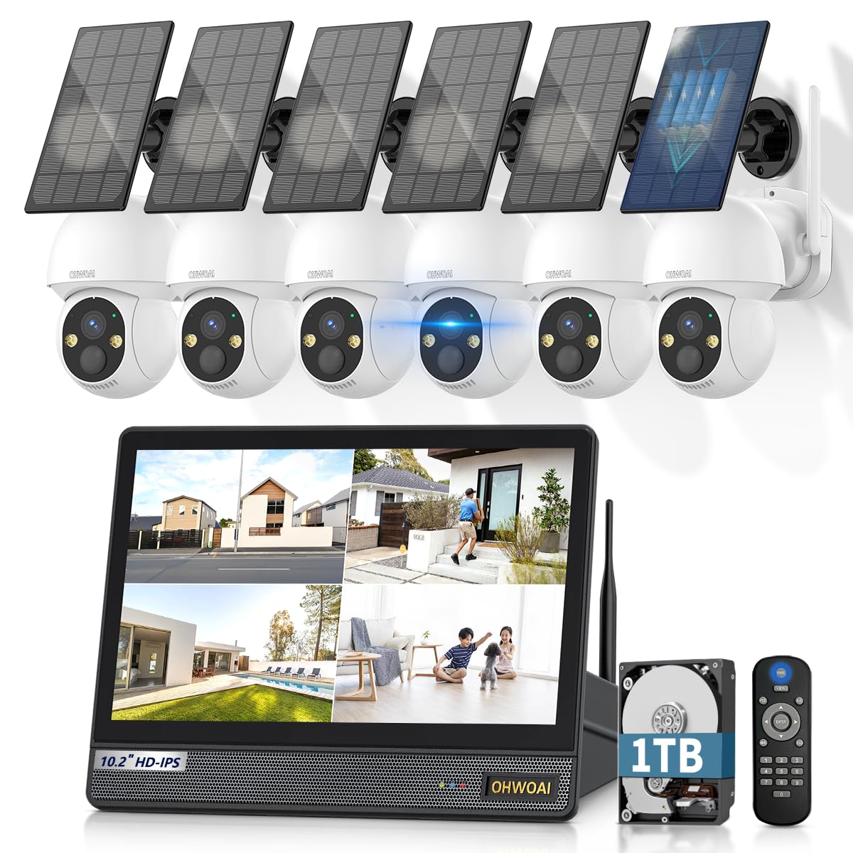 OHWOAI　無線 防犯カメラ セット Amazon.co.jp: 【ソーラー給電 & 双方向通話】 OHWOAI 防犯カメラ