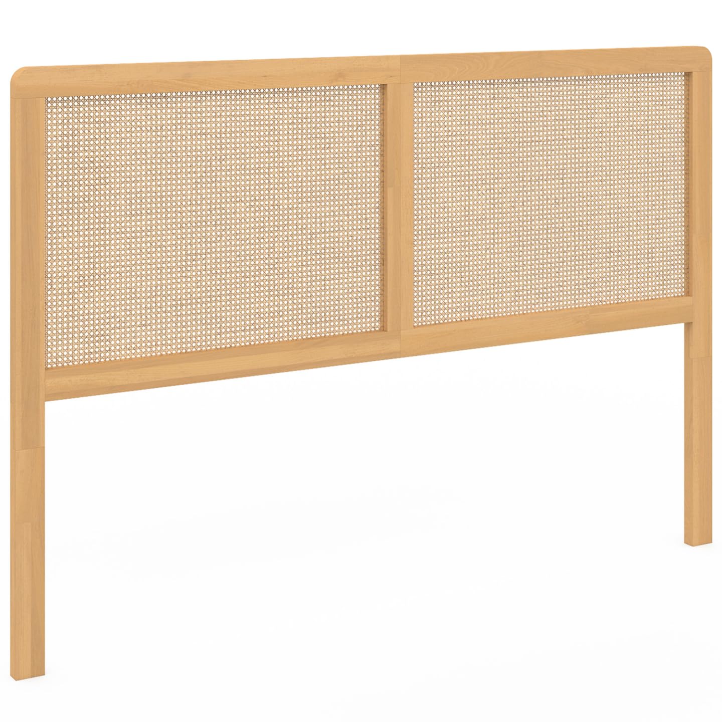 IDMarket - Testiera 160 cm canna e legno EDHEN