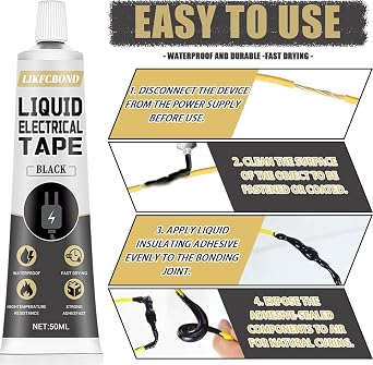 Liquid Electrical Tape Set, 100ml Insulating Wire Glue (Black)