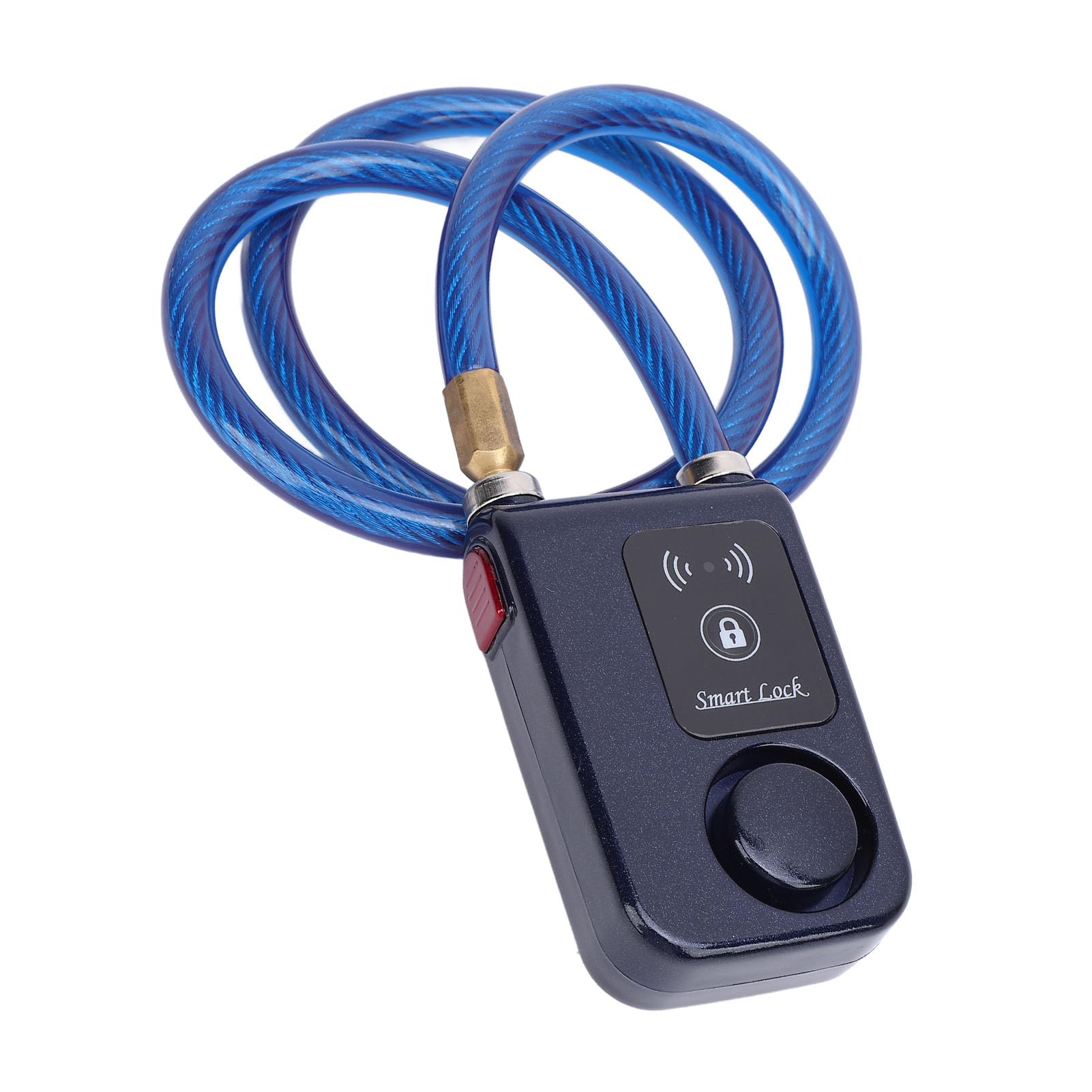 Topiky Lucchetto per Ciclismo con APP di Allarme Sblocco del Lucchetto per Moto Bluetooth Senza Chiave con Vibrazione - ABS, Filo di Acciaio da 31,5 Pollici (BLUE)