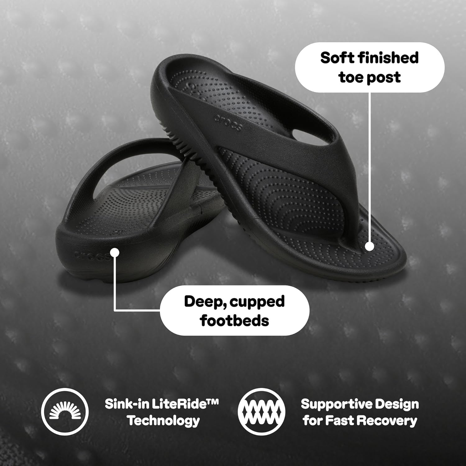 Crocs Unisex Adult Mellow Recovery Flip Flops - Image 6