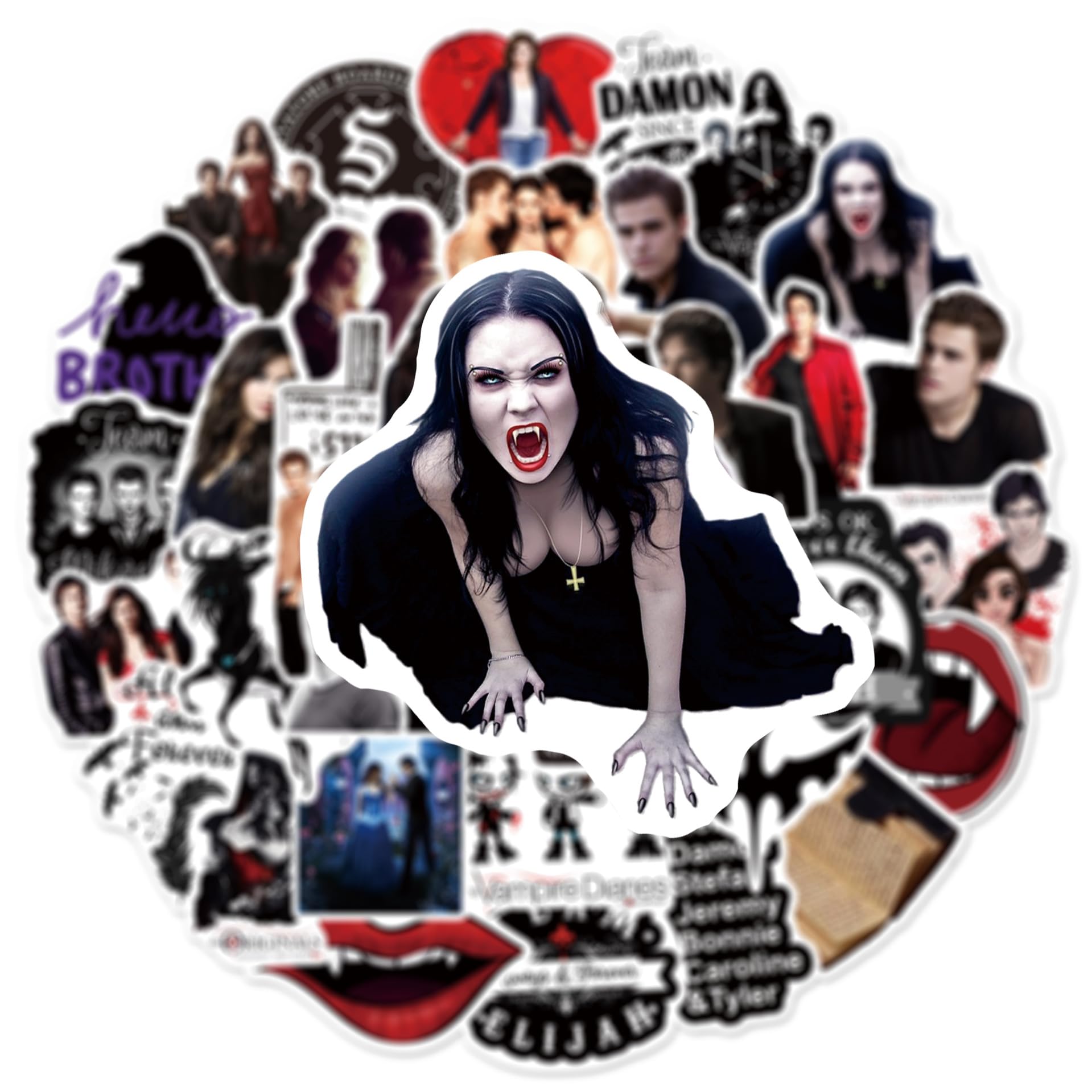 The Vampire Confezione di adesivi da 50 pezzi |Adesivi per adulti, auto, laptop, bottiglie d'acqua, adesivi per adolescenti Simpatiche decalcomanie in vinile