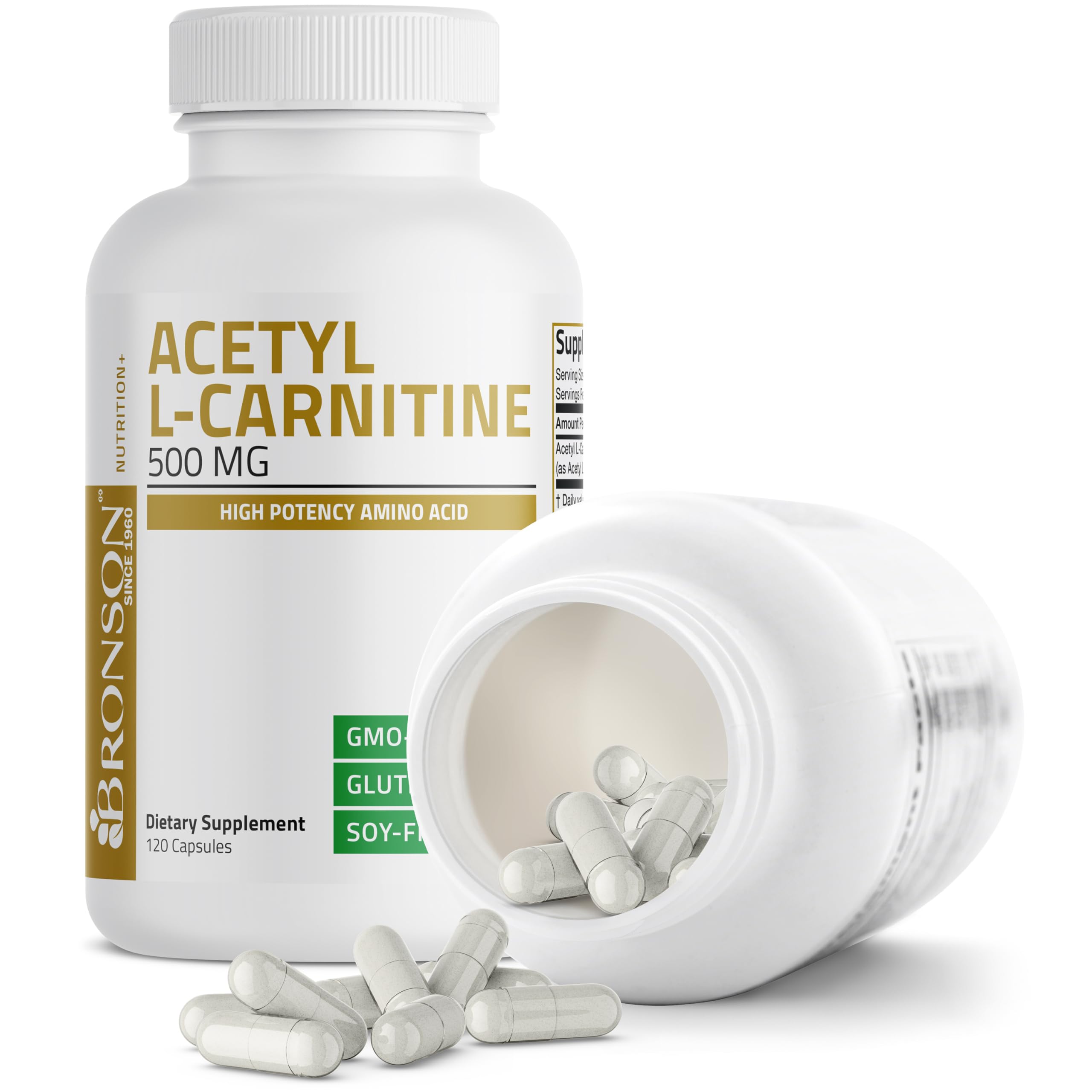 Amazon.com: Bronson Acetyl L-Carnitine 500 MG High Potency Amino