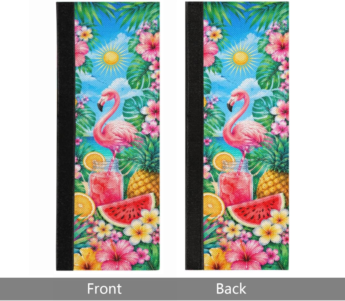 Flamingo Summer Flower Refrigerator Handle Covers Set of 2, Washable Kitchen Appliance Decor Handle Covers for Fridge Dishwasher Oven Stove Protector Cover Kitchen Decoration Accessories
