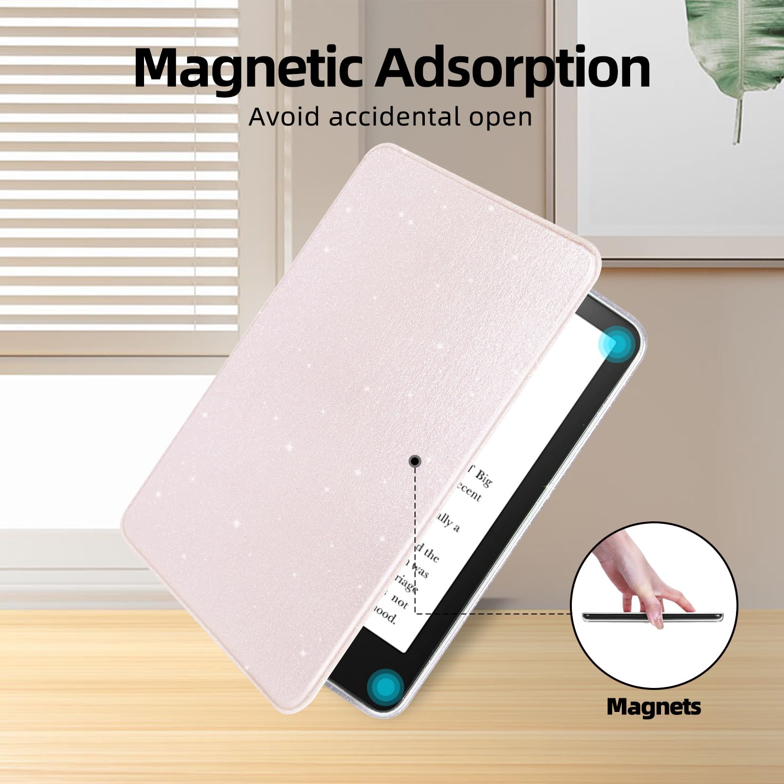 Giltter Custodia per Kindle Paperwhite da 6,8 pollici di 11a generazione 2021 e 6,8 pollici Kindle Paperwhite Signature Edition, custodia in pelle PU, guscio posteriore rigido trasparente con