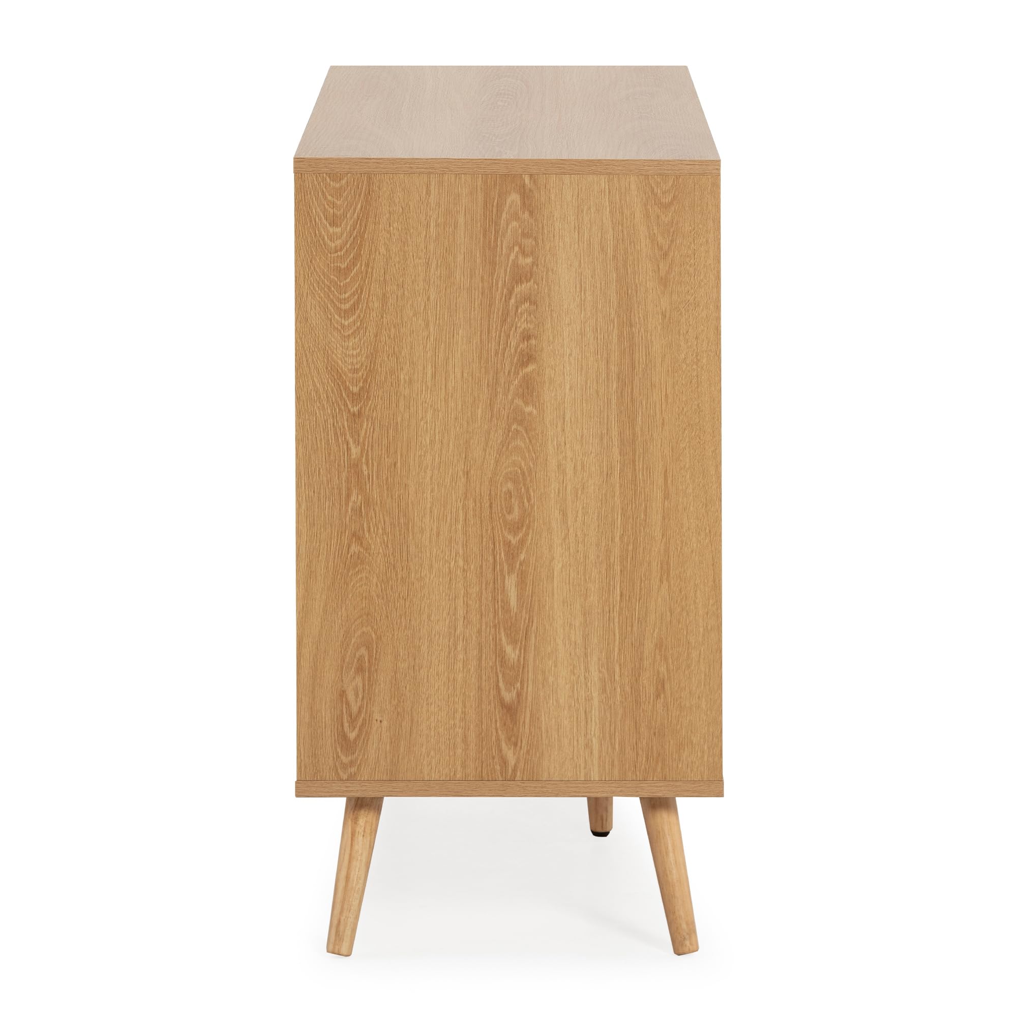 HOMN LIVING Aparador Telmo 3 Puertas Color Roble, 120 cm (Ancho) 40 cm (Profundo) 76 cm (Altura)