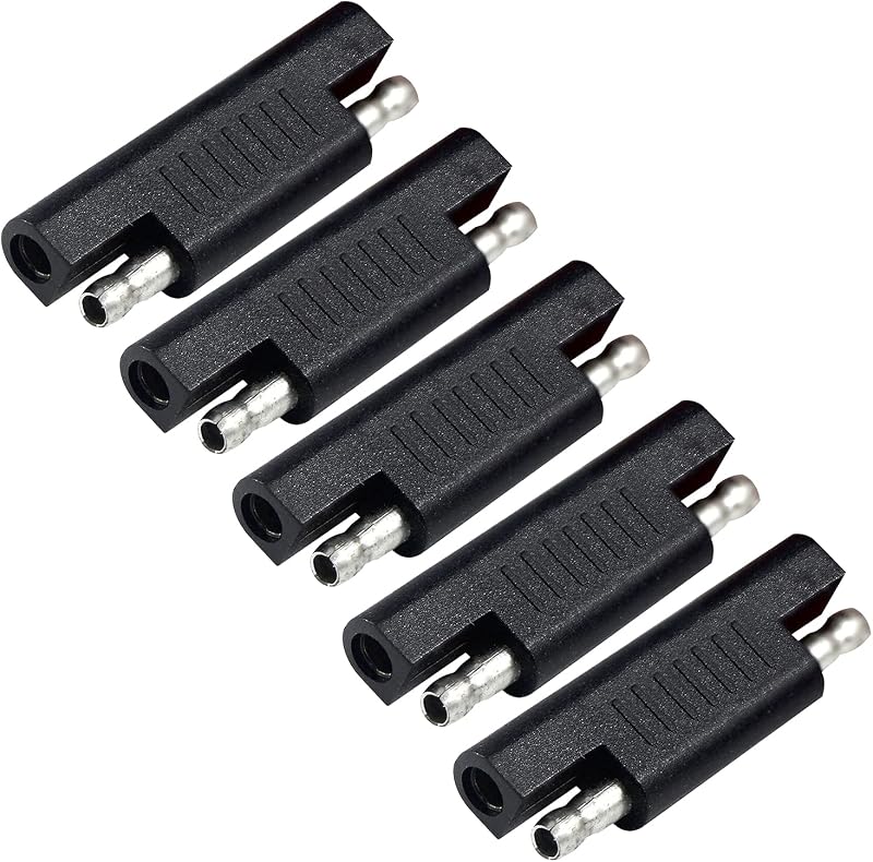 Adaptador de Inversão de Polaridade SAE para SAE 12 V/24 V KUNCAN com Conector de Desconexão Rápida, para Cabos de Painel Solar, Bateria Automotiva e Carregador, Pacote com 5