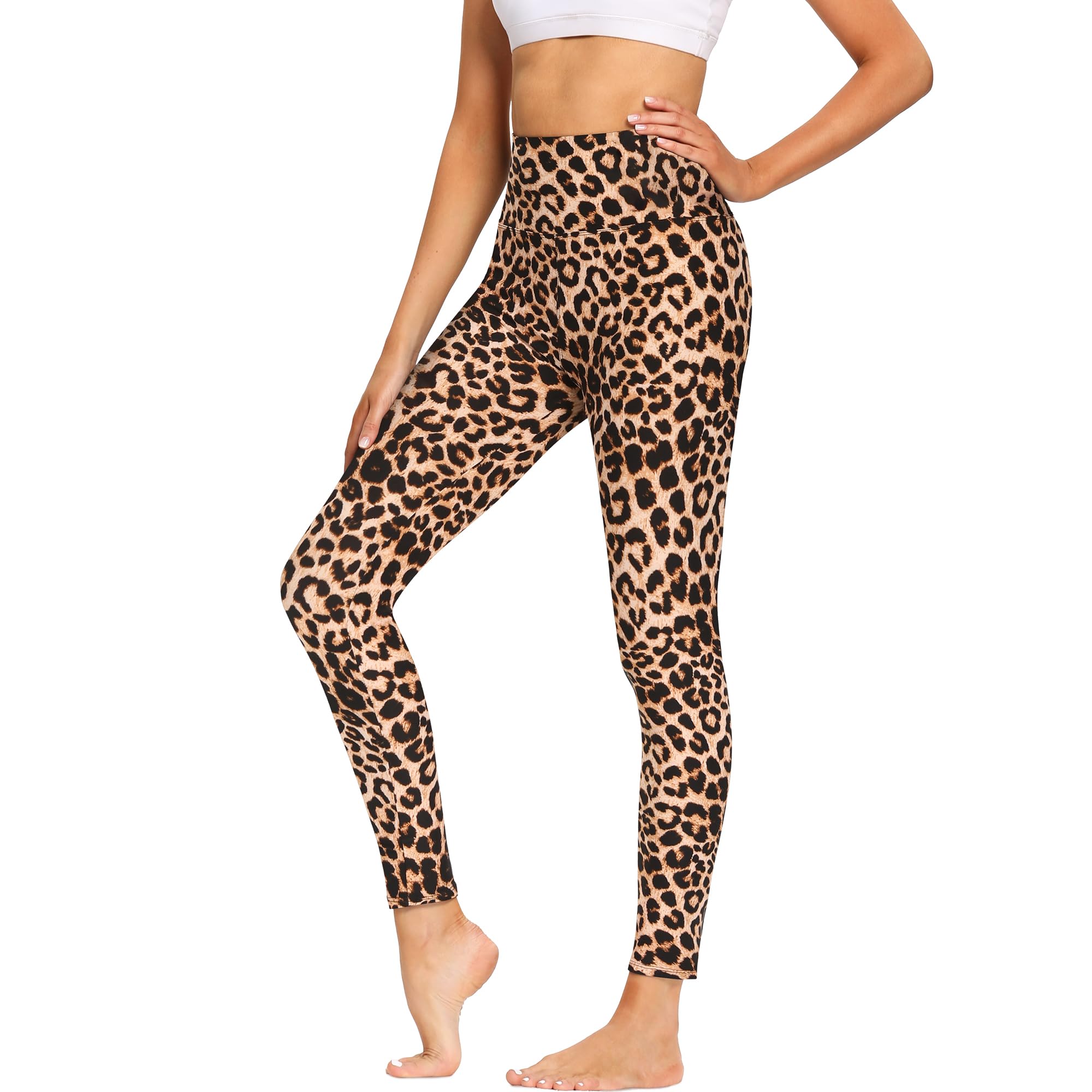 FOTOCITI Leggings Damen High Waist Elastische Sportleggins Fitnesshose Blickdicht Schwarze Laufhose Sporthose für Gym Yoga