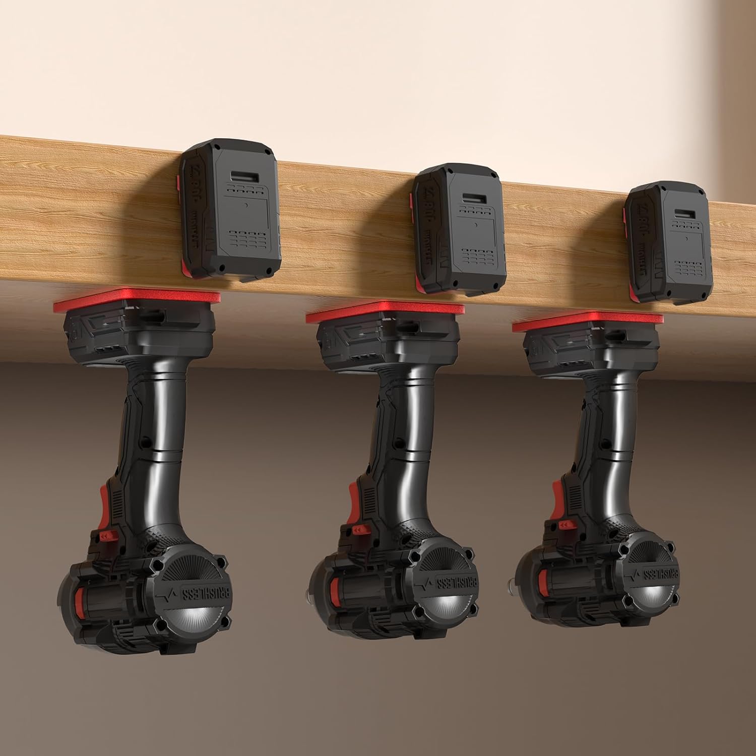 Yosoo Health Gear 20 PCS Drill Holder Wall Mount Tool Holder and Battery Holder 20V Storage Shelf