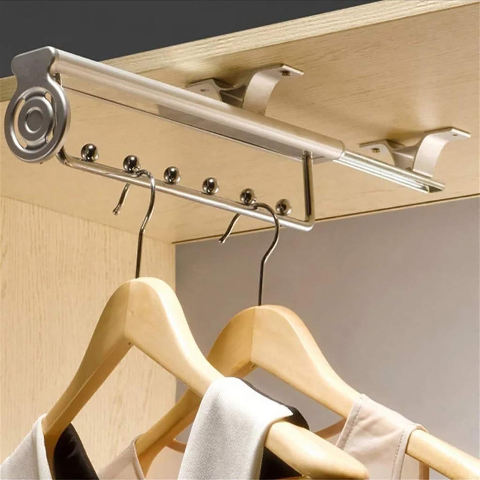 Asta Appendiabiti Regolabile per Armadio - Asta Appendiabiti Estraibile, Asta Appendiabiti Estensibile in Acciaio, Asta Appendiabiti Estraibile da 30 a 80 cm, per riporre Pantaloni e Altri i