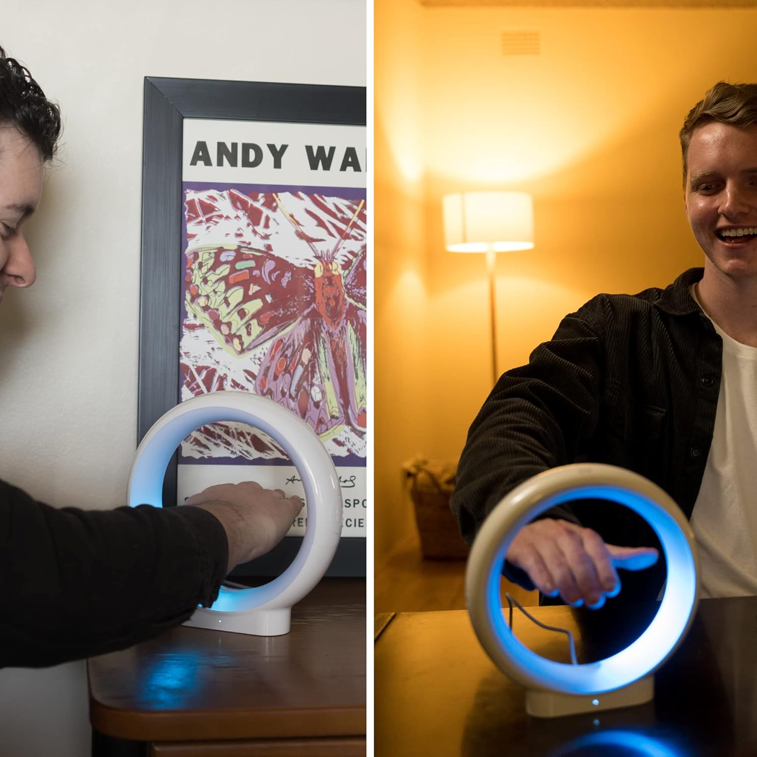 LuvLink Infinity Lamp v2 Award Winning Friendship Lamp - Simple Bluetooth Setup (Single, Black)