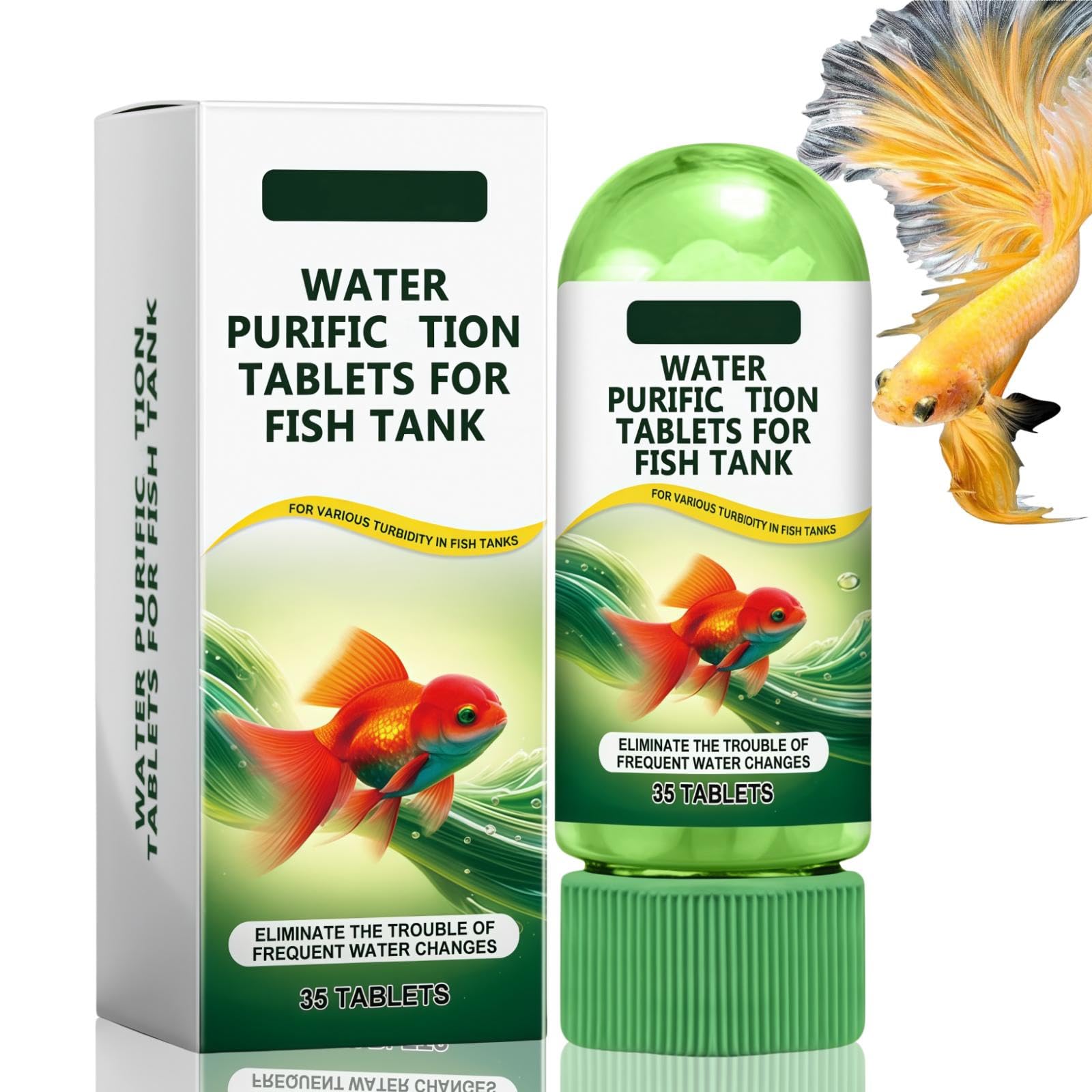35Pcs Powerful Aquarium Water Purification Tablets,Water Purification Tablets for Fish Tank,Efficient Clear Turbidity&Improve Water Quality,Aquarium Remover All Kinds of Turbidity from Fish Tank Water