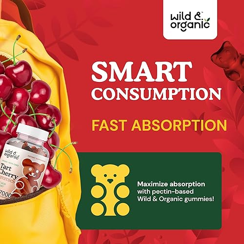 Miniatura 4 de Wild & Organic Gomitas de cereza ácida de 7000 mg – Suplemento de extracto de cereza agria para apoyo al ácido úrico – 60 masticables veganos sin OMG
