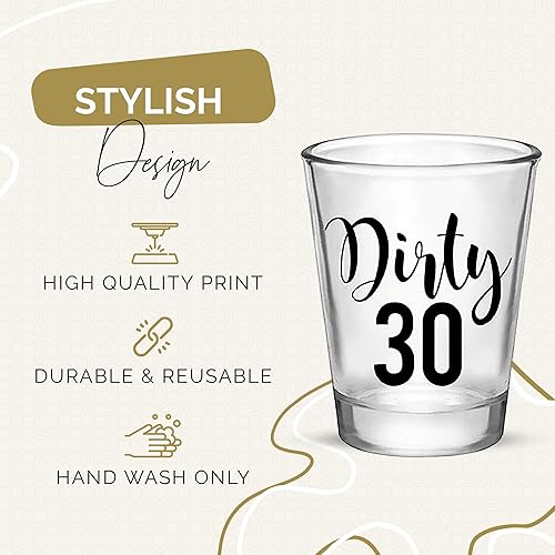 Miniatura 2 de Your Dream Party Shop Dirty 30 vasos de chupito reutilizables para cumpleaños de 30 años, juego de 12, 1.75 onzas, perfectos para decoraciones de