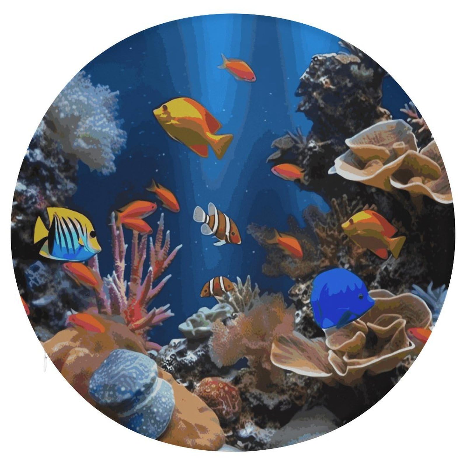 Wsoihfec Style Marine Life Seat Cushion Round Chair Pad