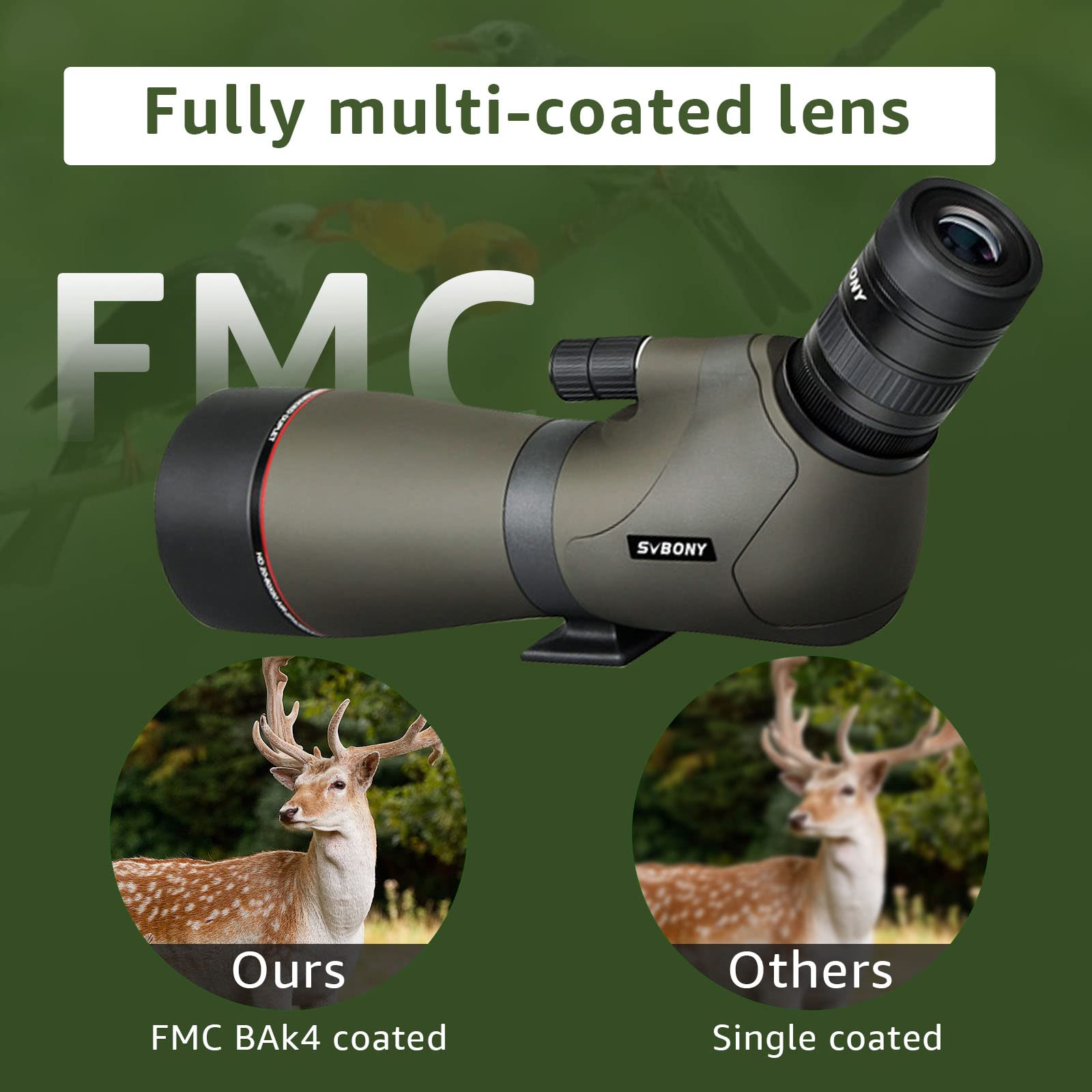 Buy SVBONY SV46 Spotting Scopes, Angled 2060x80 Spotting Scope with