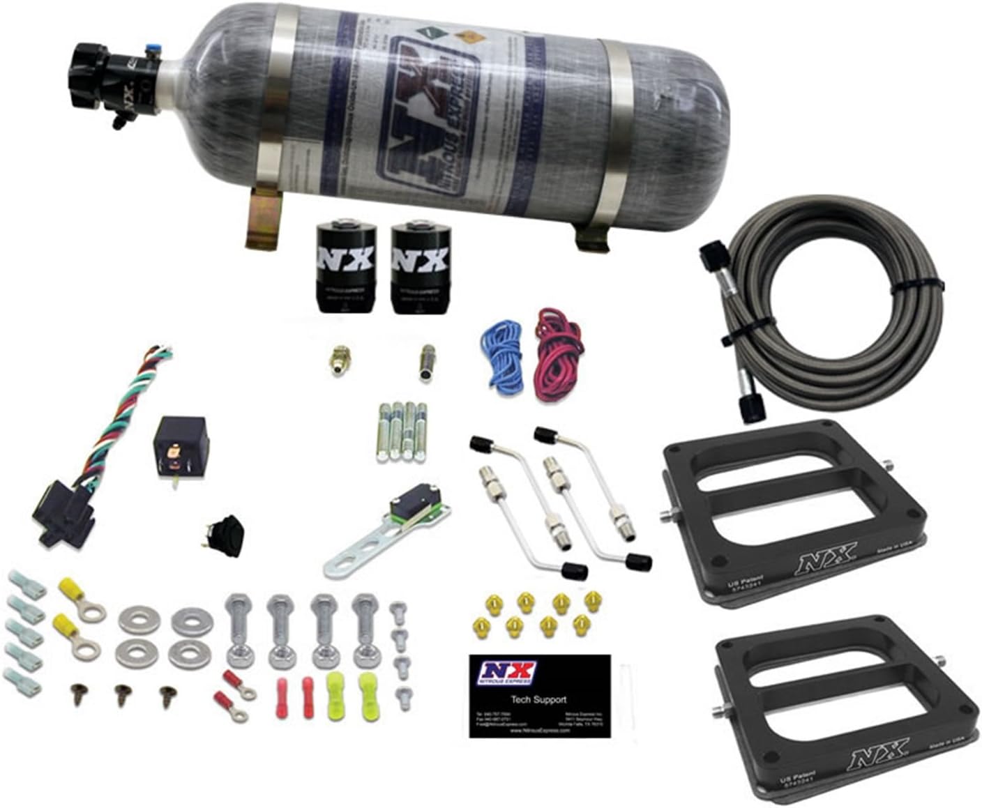Nitrous Express - Dual Dom/Gas Nitrous Kit (100-500HP) w/Composite Bottle (50270-12)