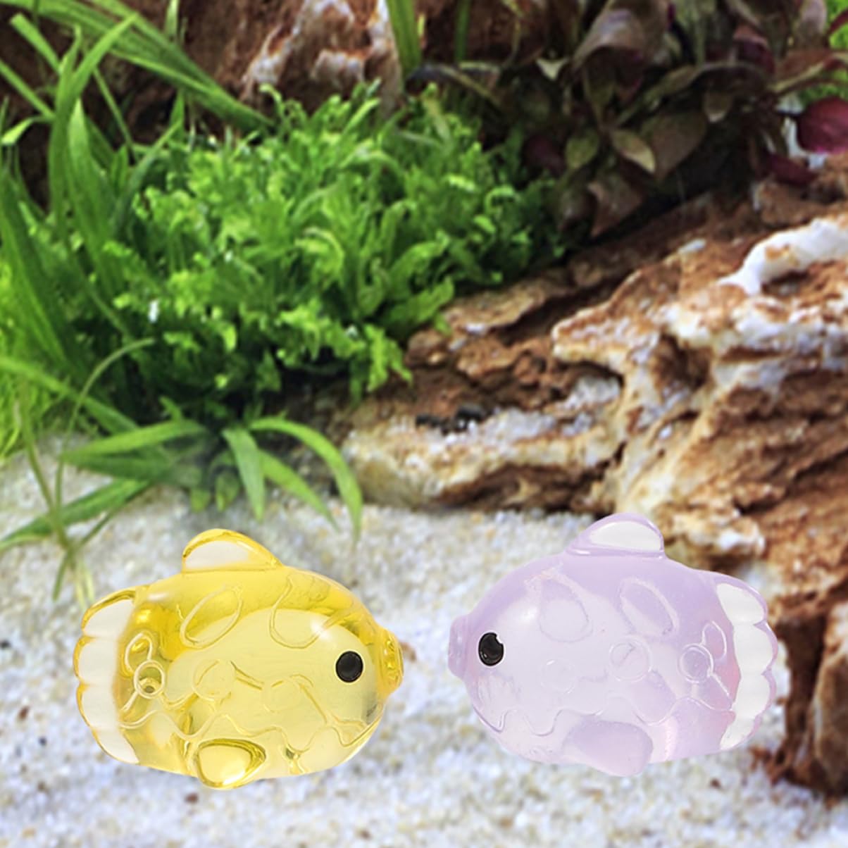 Happyyami 160piezas Miniaturas De Peces De Resina para Decoración De Acuarios y Paisajes Marinos Adornos De Animales Oceánicos