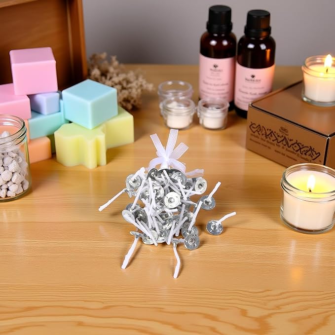 100 Piezas de Mechas para Velas 1 Pulgada Sin Humo Pre-Engrasadas miniatura 4