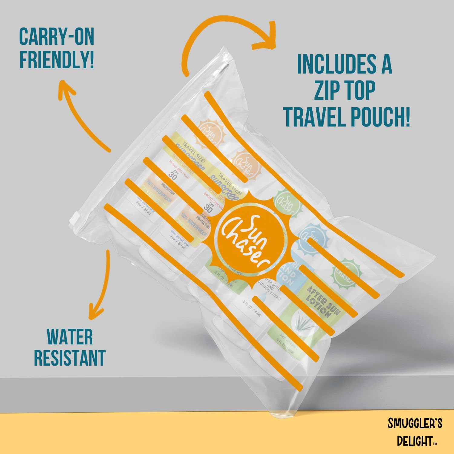 Smuggler’s Delight Sunscreen Hidden Alcohol Flask for Cruise Ships & Concerts, Moisturizing Lotions & Sunscreen Flasks for Hidden Liquor, Set of Five 3oz Tubes, 15oz Total