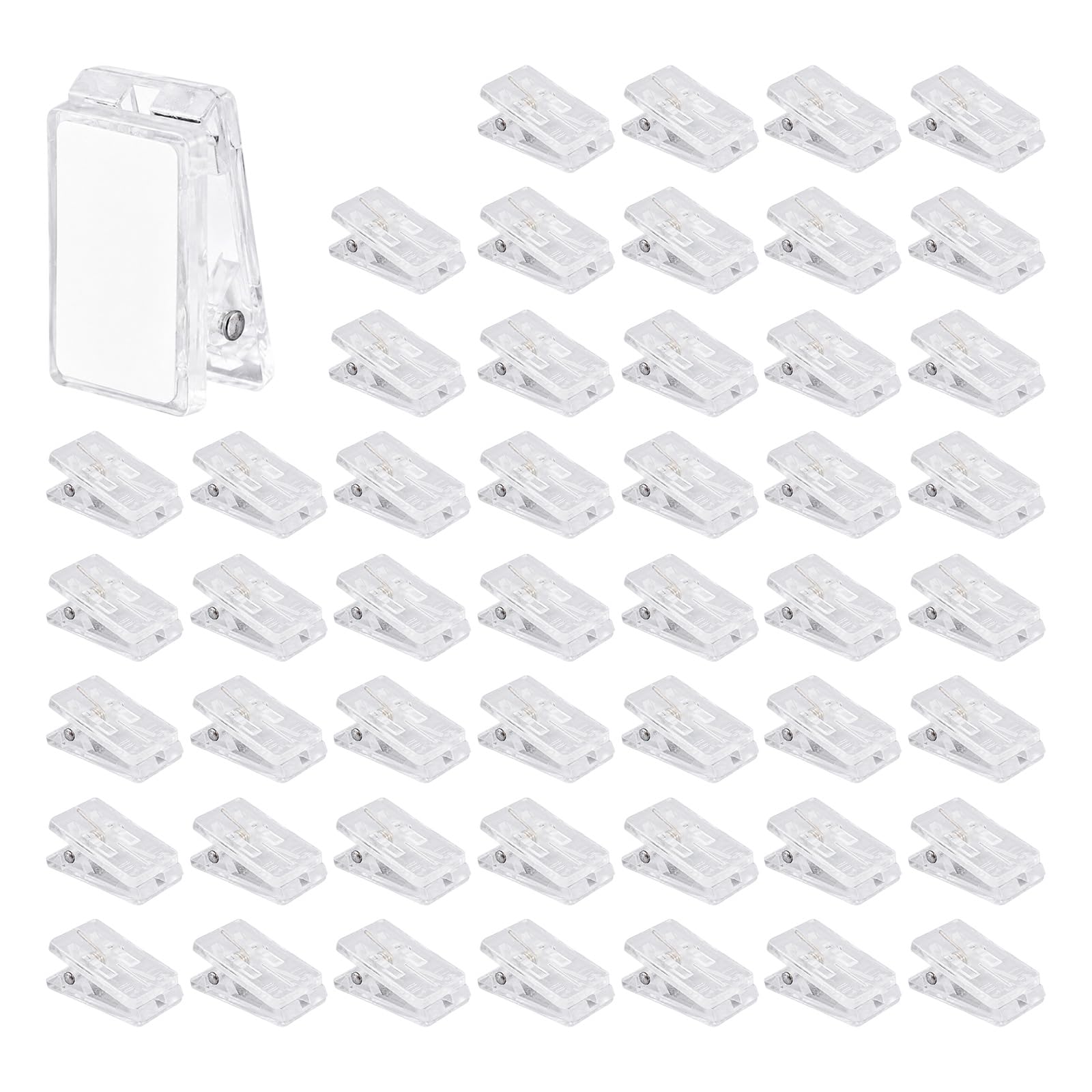 EUQWOSDD 50 Pack Clear Self Adhesive Tapestry Clips, Mini Plastic Spring Wall Hanging Clips, Sticky Photo Clips for Home Office Decor Documents Pictures Posters