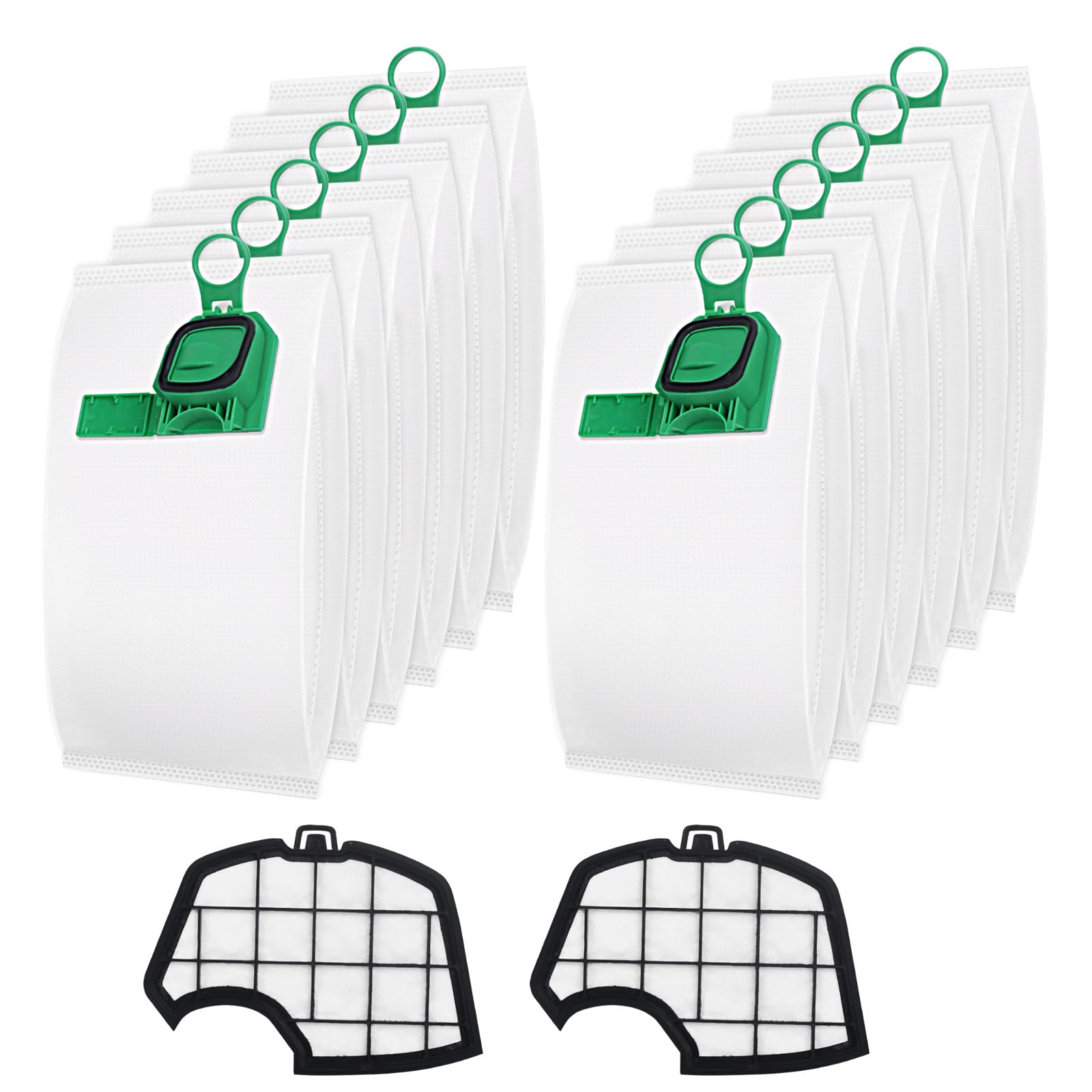 Lot 12 Sacs + 2 Filtres Pour Aspirateur Vorwerk Folletto VK140-VK150 - Nettoyage Puissant, Parfumé, Remplacement Facile