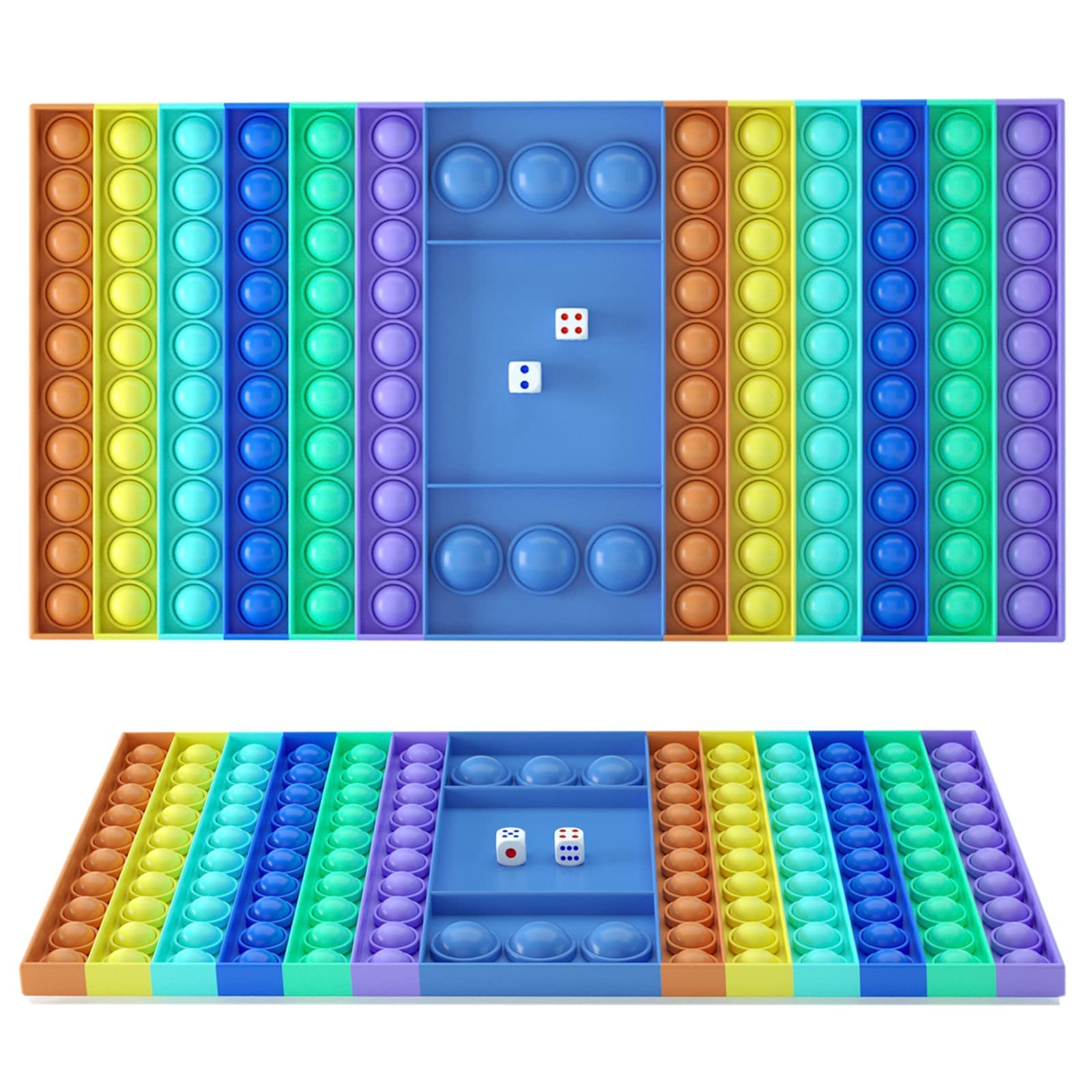 bvcat Big Pop It Game Fidget Toys with Dice Jumbo Chess Board Push Bubble Sensory Toys for Parent-Child Time Easter Eggs Hunt Classroom Exchange and Game Prize Supplies