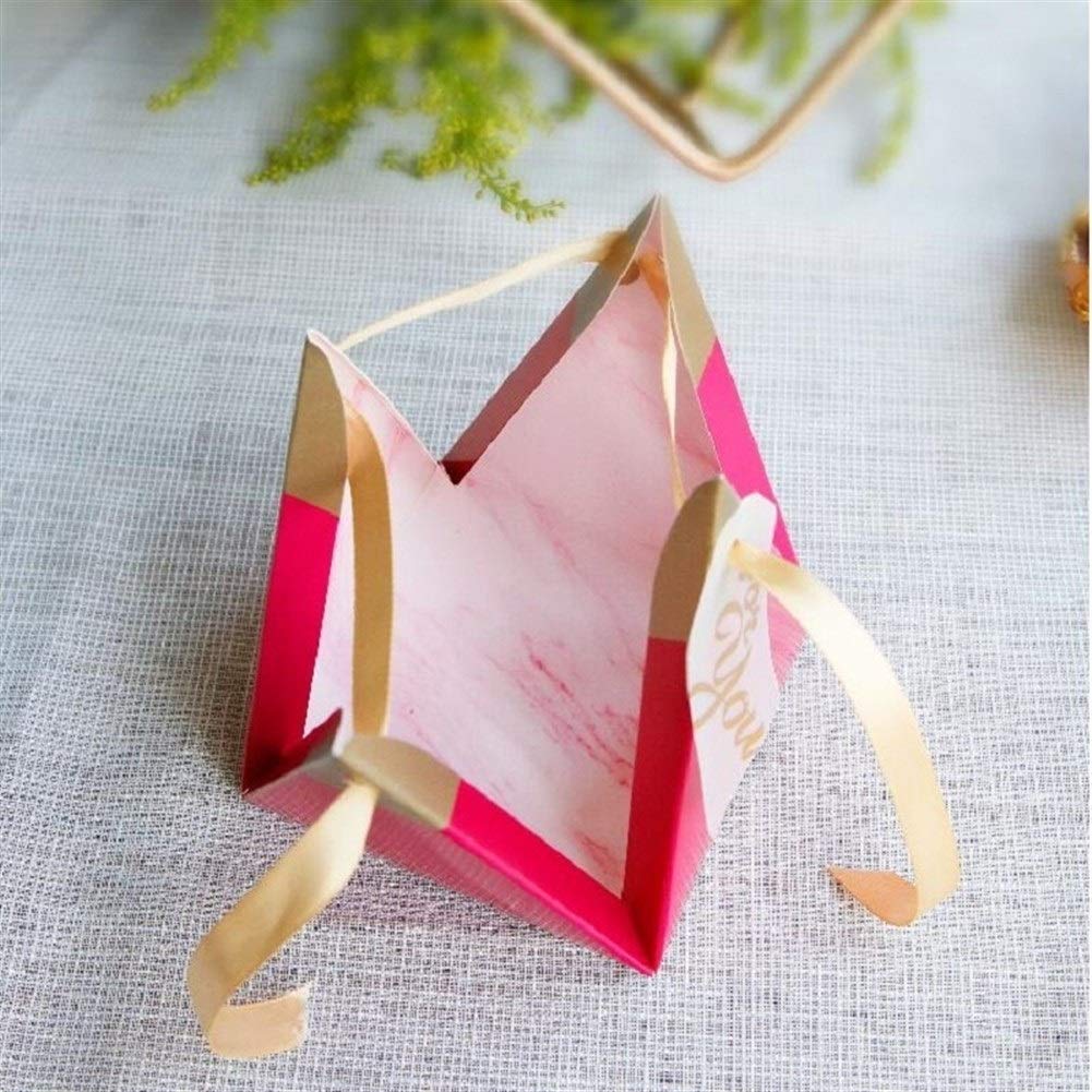 Rose Red Triangular Pralinenschachtel Hochzeit Bevorzugungen Geschenkschachteln aus Papier Schokolade Taschen Geschenkverpackungs-Kasten Hochzeitsdekoration Presents