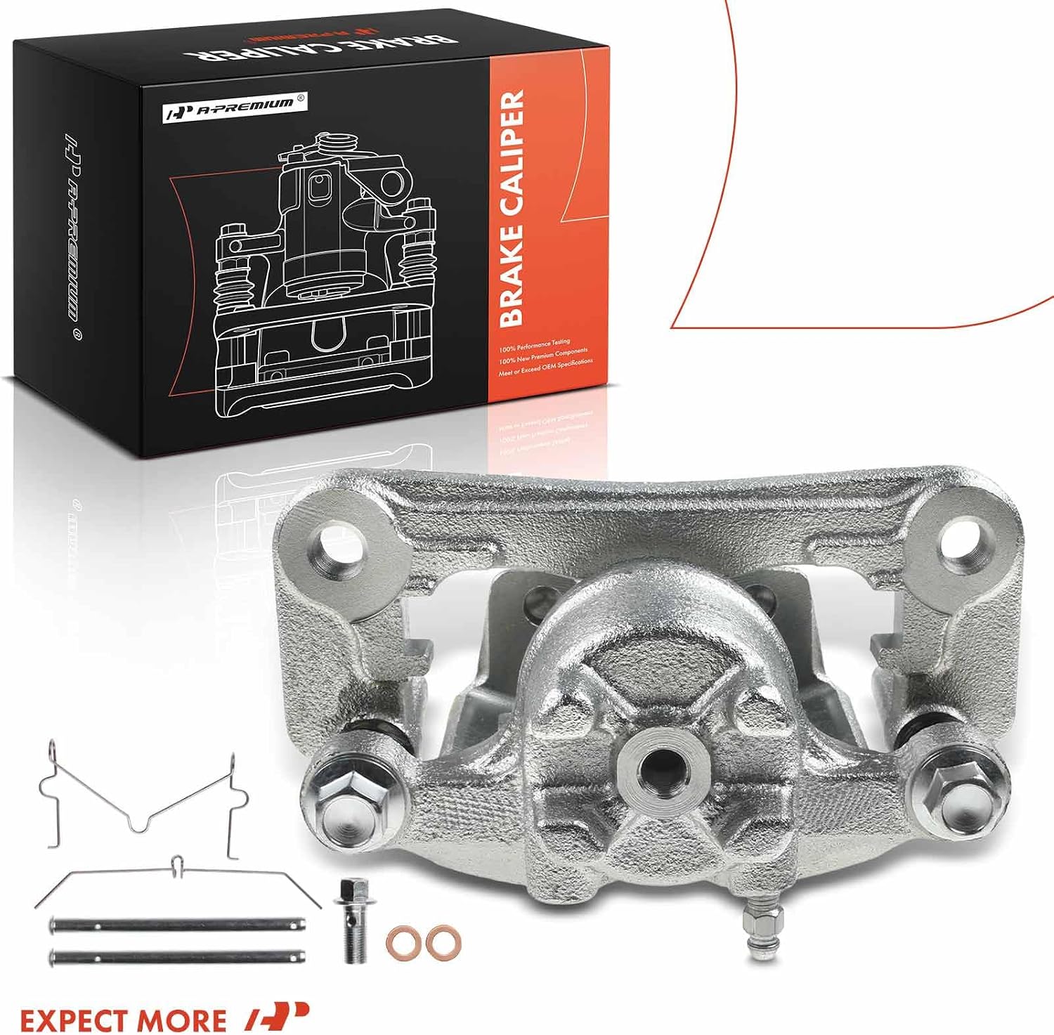 A-Premium Rear Right Passenger Side Disc Brake Caliper Assembly with Bracket Compatible with Select Mitsubishi Montero 2001 2002 2003 2004 2005 2006, V6 3.5L, V6 3.8L