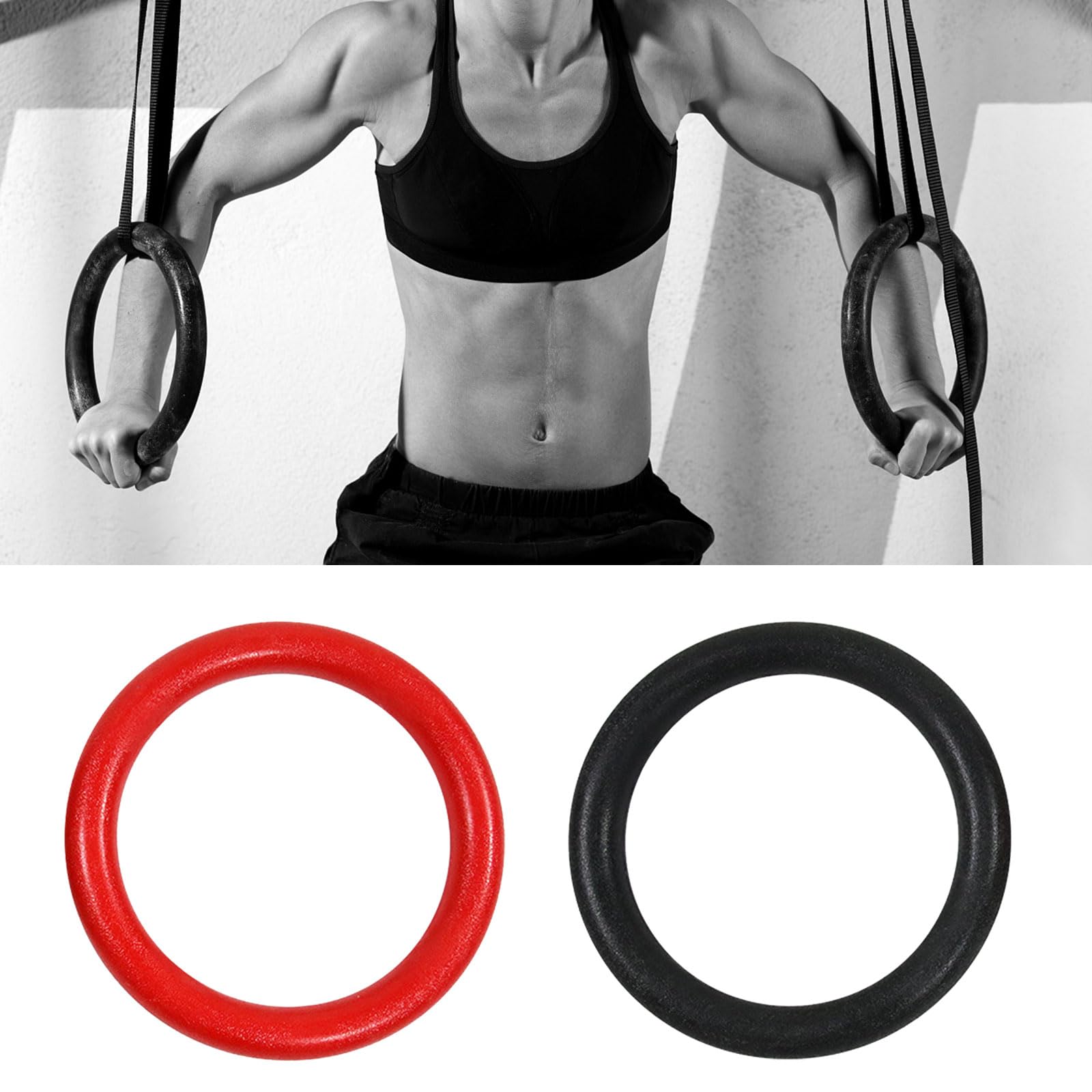 QIEIEI 1Pc Gymnastics Training Rings Slip Fitness Rings for Workout,Strength Training,Pull Up and Dip Easy to Use