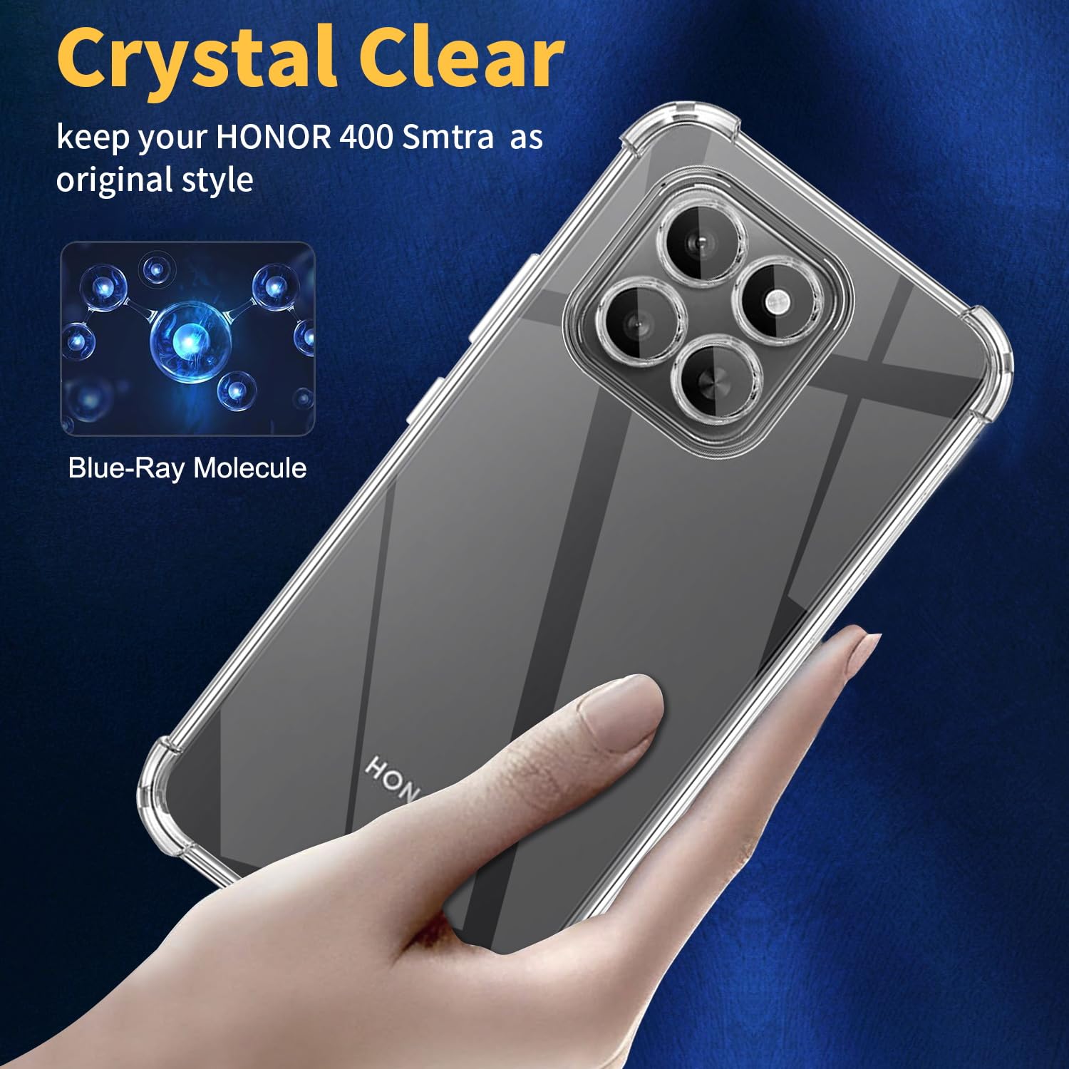 ISOI - Cover compatibile con Honor 400 Smart 5G Custodia, con Paraurti Airbag Antiurto Protezione Completa, Case Protettiva in Silicone TPU Ultrasottile e Morbido - Trasparente