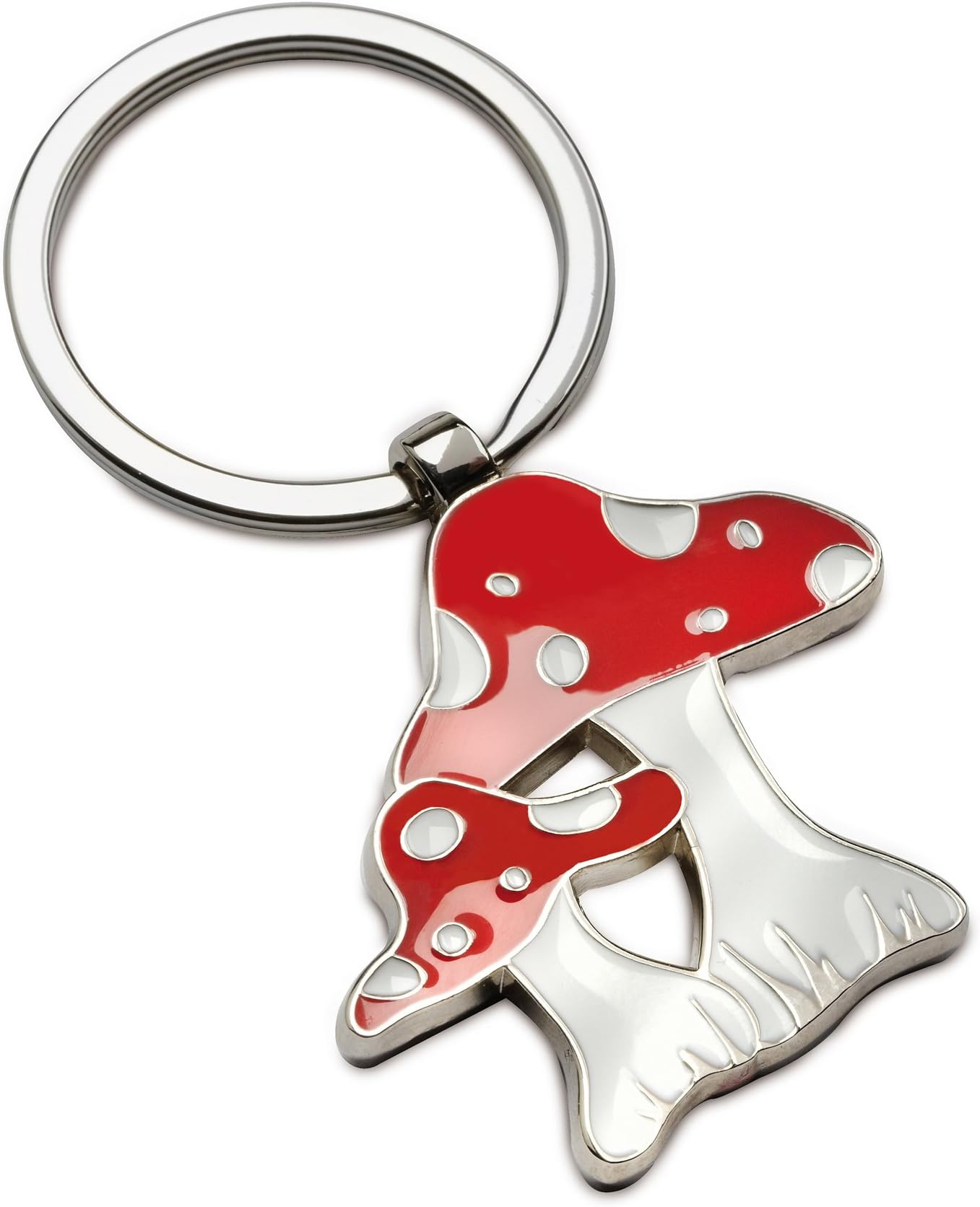 Fly Agaric and Lucky Dude Enamelled Metal Key with Charms in Gift Box by Fine European Stuff