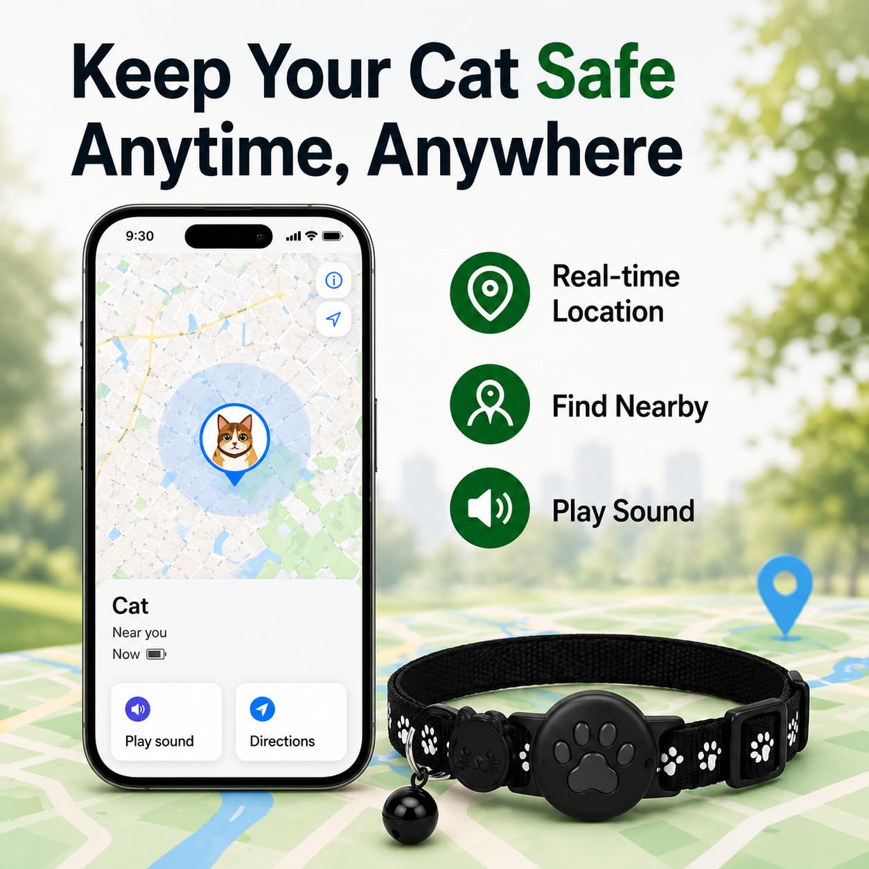 Pet Tracker,GPS Collar for Cats (Android Only) Smart tag,Waterproof Compatible with Google Find My,No Monthly Fee,Advanced Tracking Solution Smart Collar for Pet Safety Ideal Small Large Cats - image 8