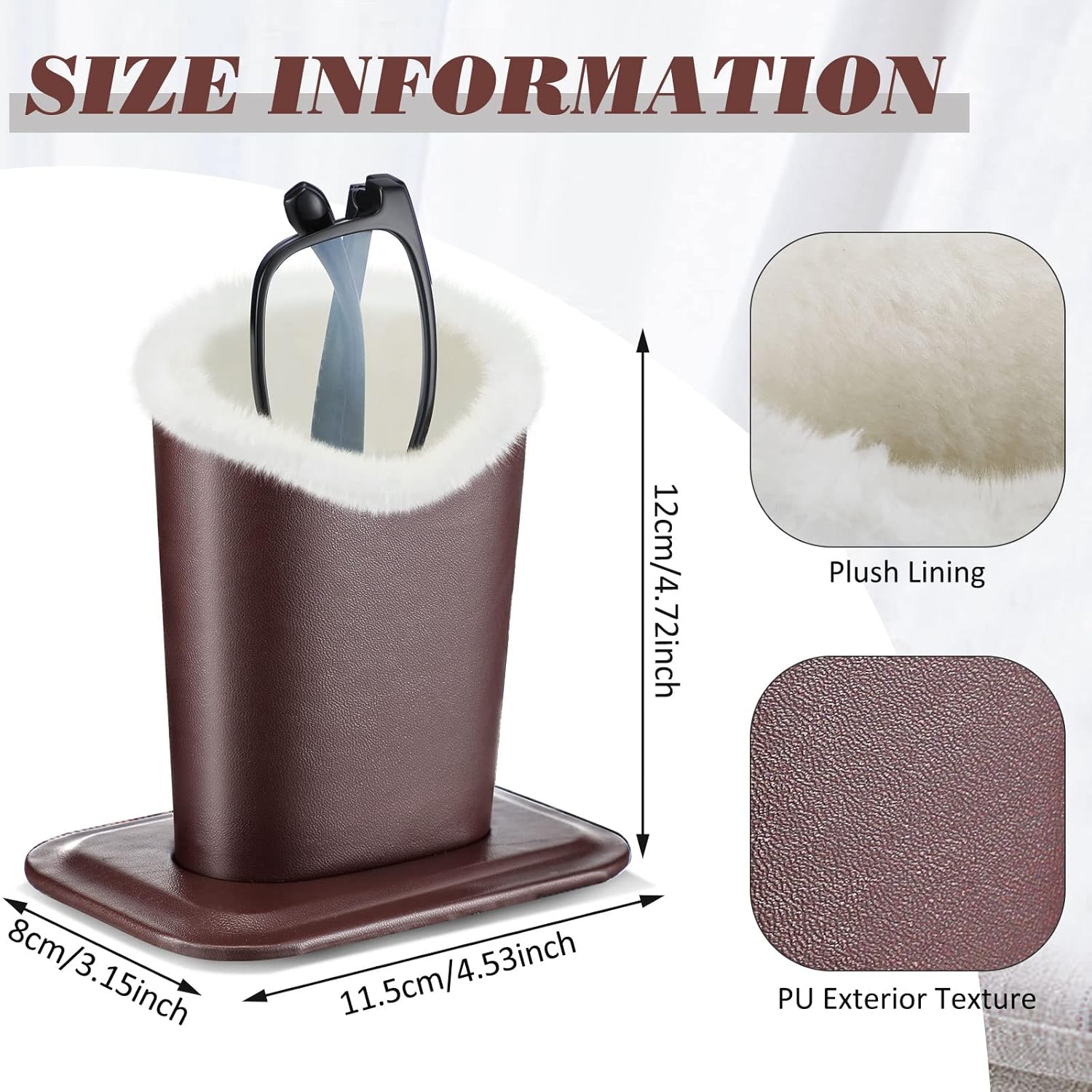 Weewooday 6 Pack Plush Lined Eyeglasses Holder Stand for Glasses Leather Reading Stand Case Protective Glasses Case (Lovely) - Image 4