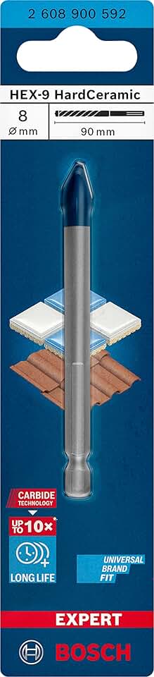 Bosch Broca para porcelanato EXPERT HEX-9 Hard Ceramic 8x90mm