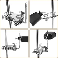 Vista 3 de Abrazadera L-Rod para Cencerros, Abrazaderas de Címbolo de Aleación de Zinc para Montajes de Tambores, Soporte de Montaje para Percusión